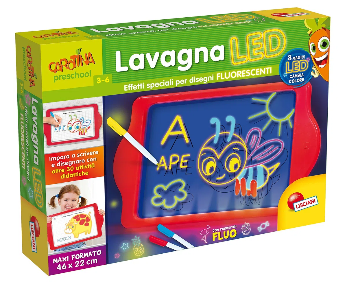 Liscianigiochi 68609 Carotina Lavagna LED, Edizione 2018 Multicolore