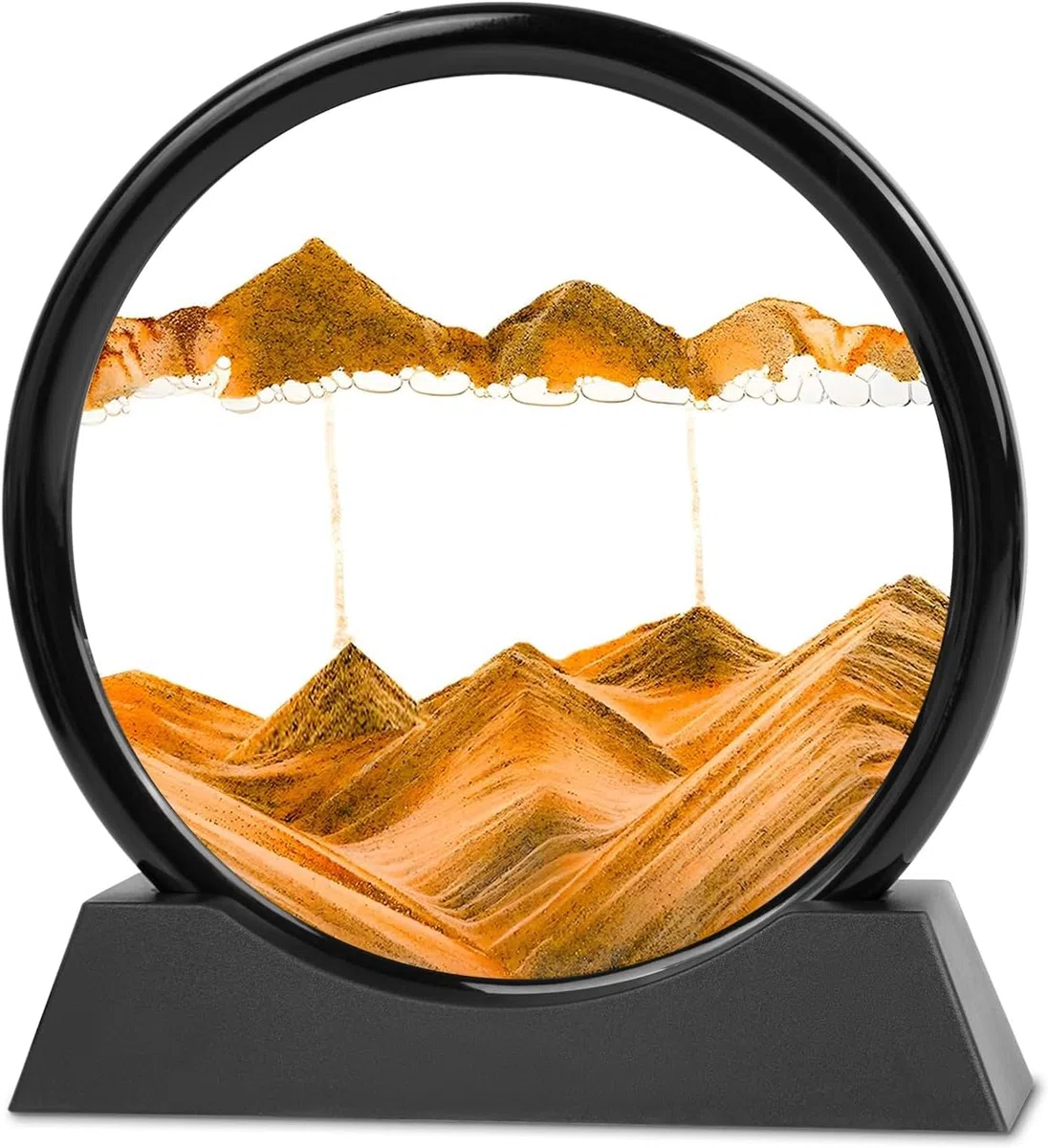RCQD clessidra 3d sabbia paesaggio,paesaggio marino profondo a clessidra 3d,Pittura di Sabbia Che Scorre Display Decorazioni per la Casa e l'ufficio Giocattoli da Scrivania per Adulti (Blu, 12")