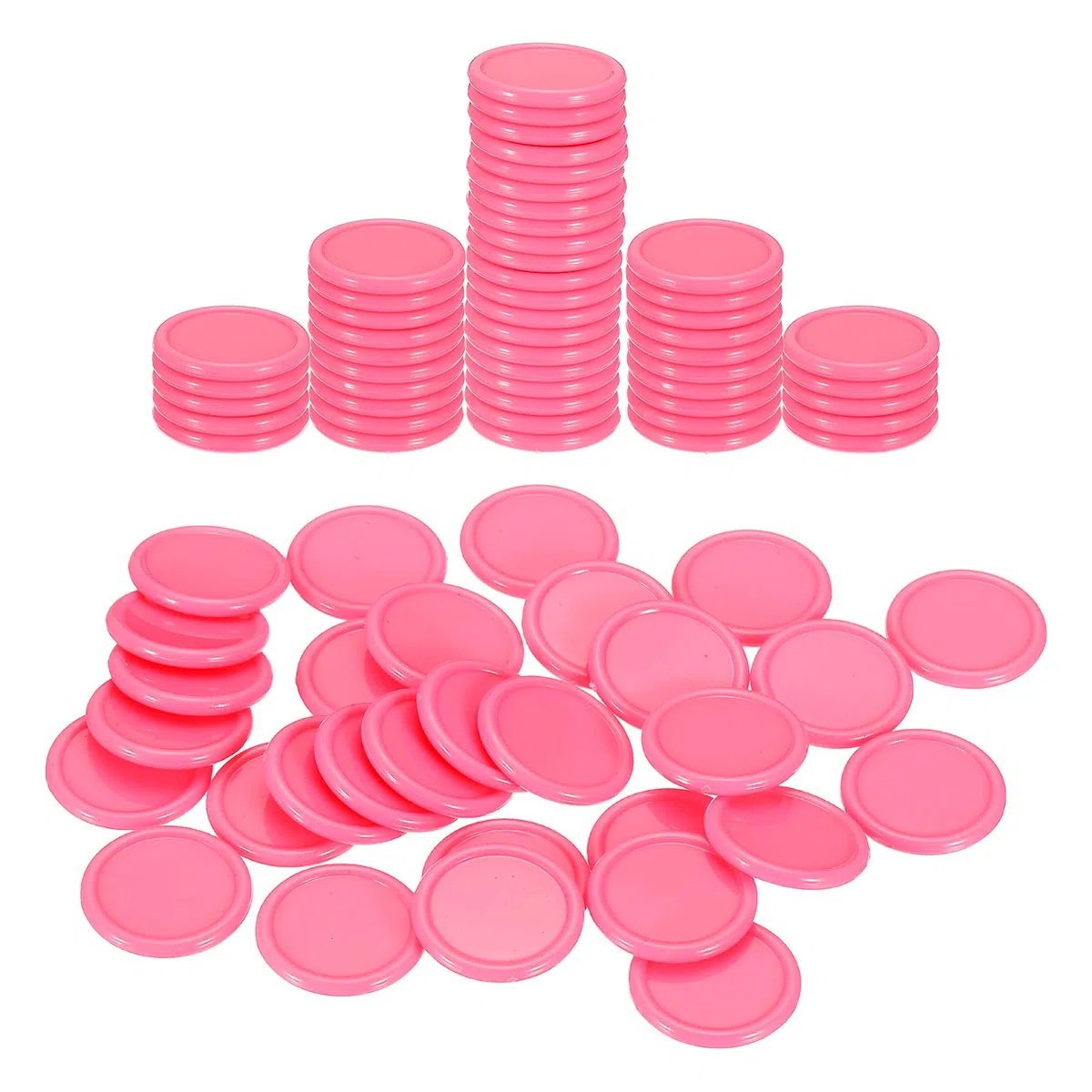 QUARKZMAN 100Pezzi 0.8 Pollici Chip Di Plastica Per Poker, Mini Chip Per Bingo Contatori Per Apprendimento Dischi Per Conteggio Segnapunti Gettoni Opachi Per Giochi, Rosa