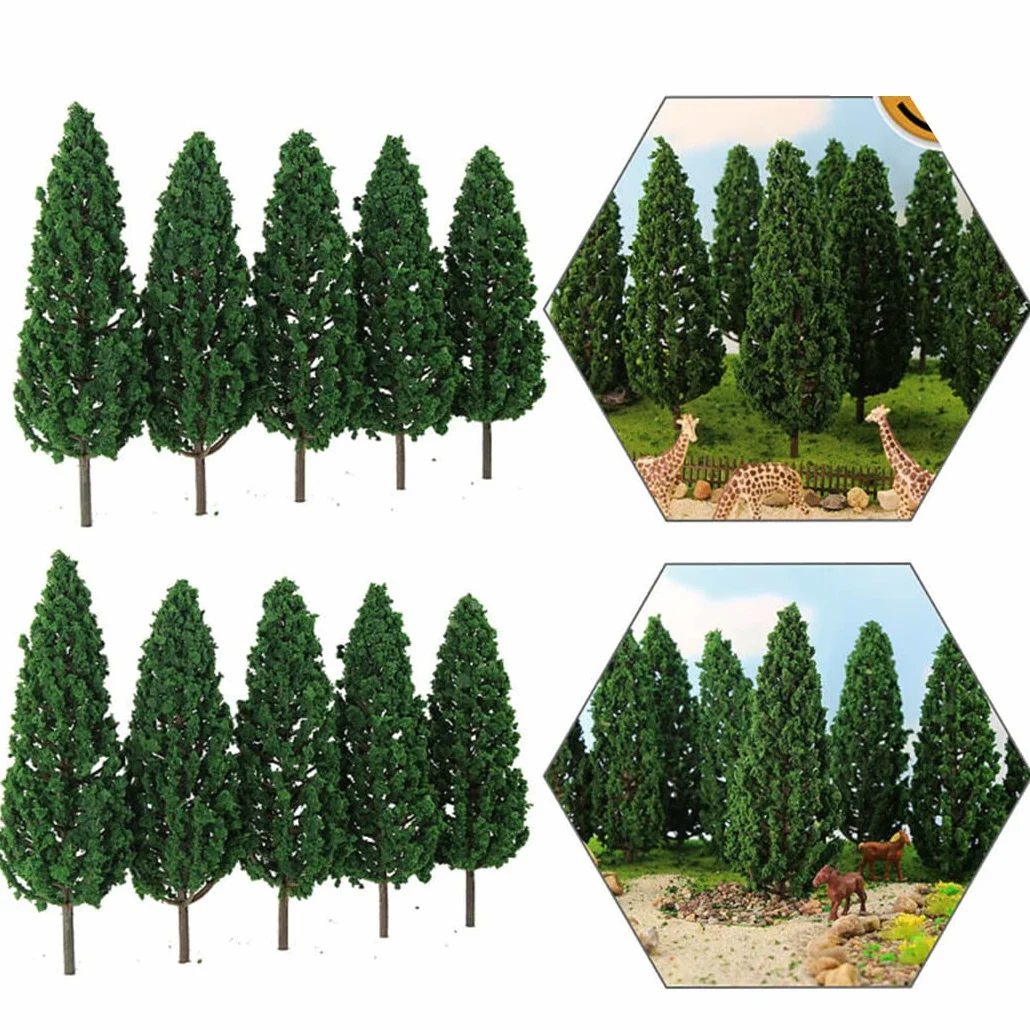 Sportarc 10 Pezzi Modellini di Alberi, Alberi Mini da 15 cm per Diorama, Alberi per Modello di Treno, Alberi per Paesaggio Miniatura per Ferrovia, Alberi per Architettura del Paesaggio