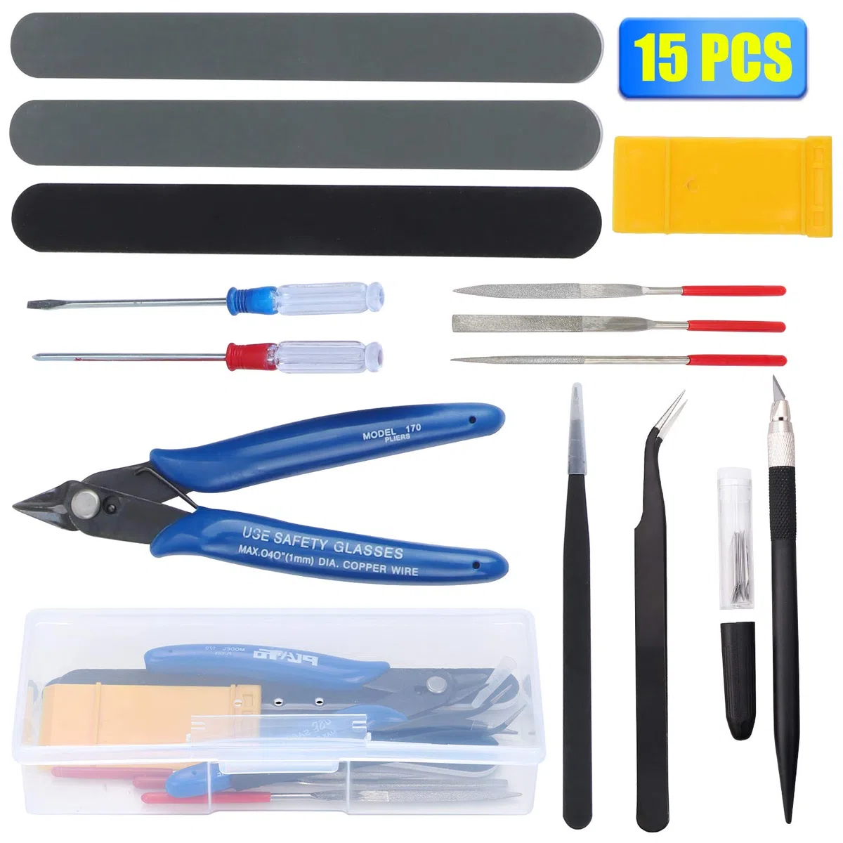 HSEAMALL 15PCS Gundam Model Tools Kit Hobby Building Craft Set per la riparazione e il fissaggio di modelli di base