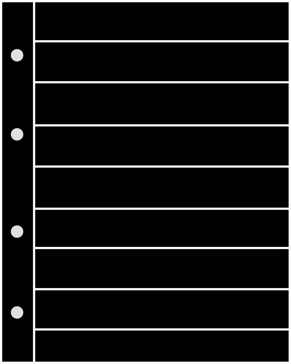 5 Prophila Lighthouse Double Sided Stockbook Pages 9 Clear Strips Black Cardboard