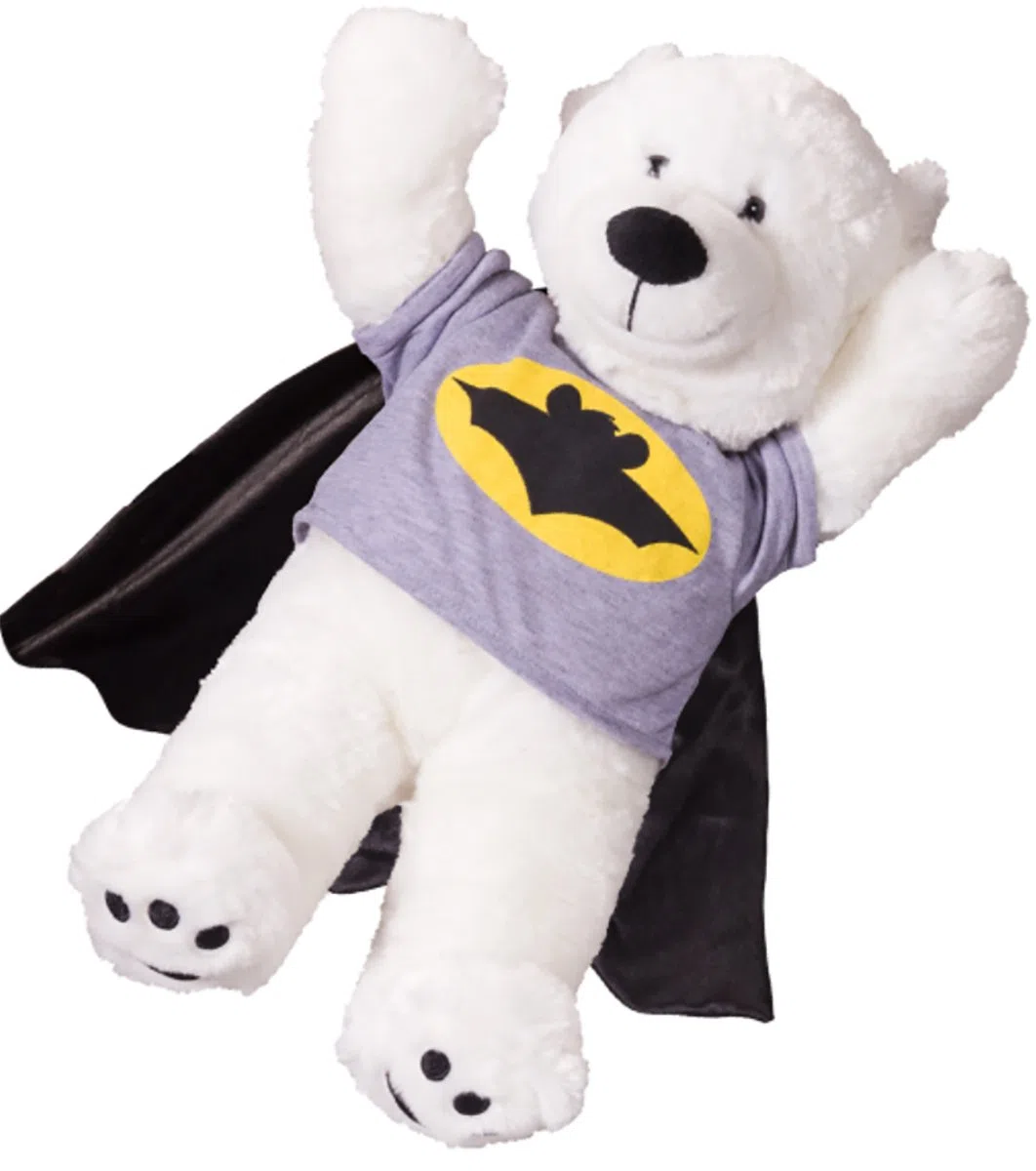 BAT MAN Orso T-shirt con mantello - 16 "/ 40cm TEDDY BEAR ABBIGLIAMENTO PER Build a orso