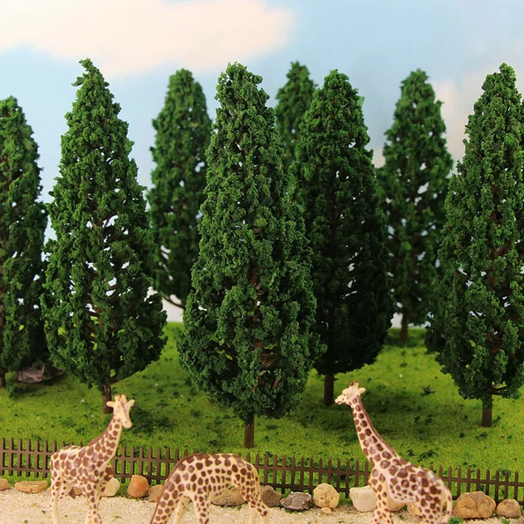 Sportarc 10 Pezzi Modellini di Alberi, Alberi Mini da 15 cm per Diorama, Alberi per Modello di Treno, Alberi per Paesaggio Miniatura per Ferrovia, Alberi per Architettura del Paesaggio