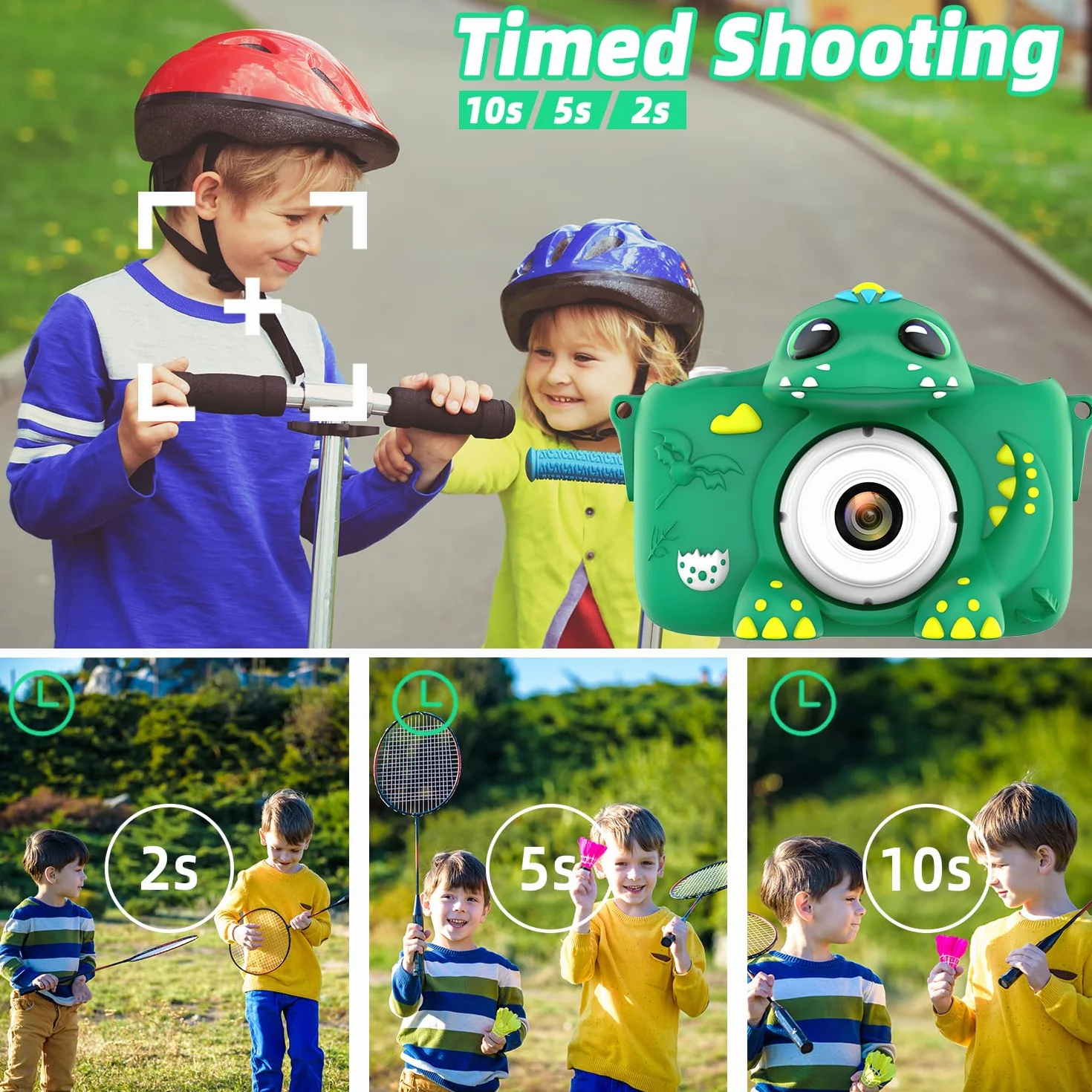 Fotocamere per bambini 2.0 Pollici Fotocamera Digitale 1080P HD Mini Macchina Fotografica Bambino con Carta 64GB Regalo Compleanno di 3-10 Anni Bambino per Ragazza Ragazzo
