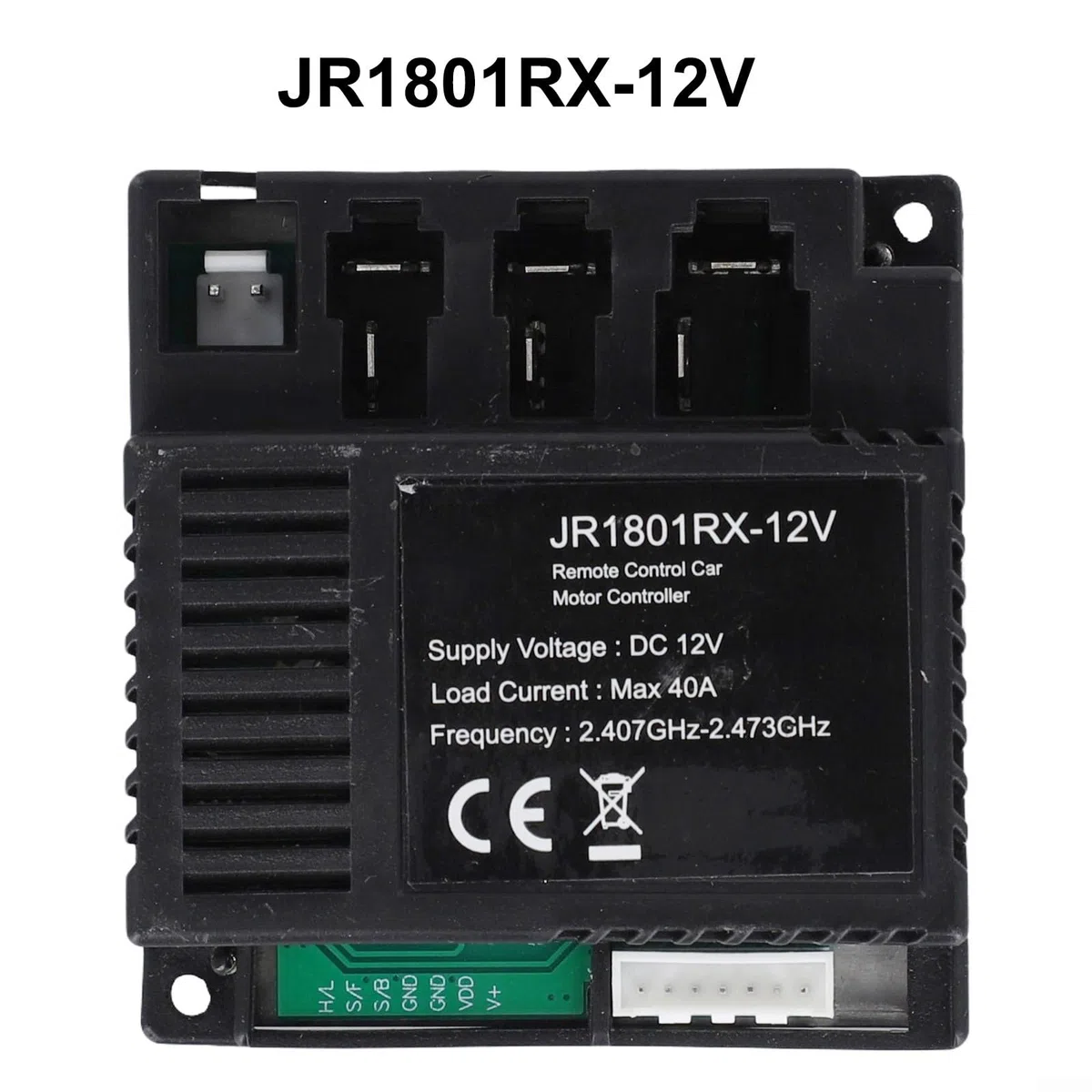 JR1801RX 12V ricevitore per bambini veicolo elettrico con telecomando 2.4G, connettore a 7 pin, compatibile con scatola di controllo Welye per auto giocattolo telecomandate e veicoli (JR1801RX 12V