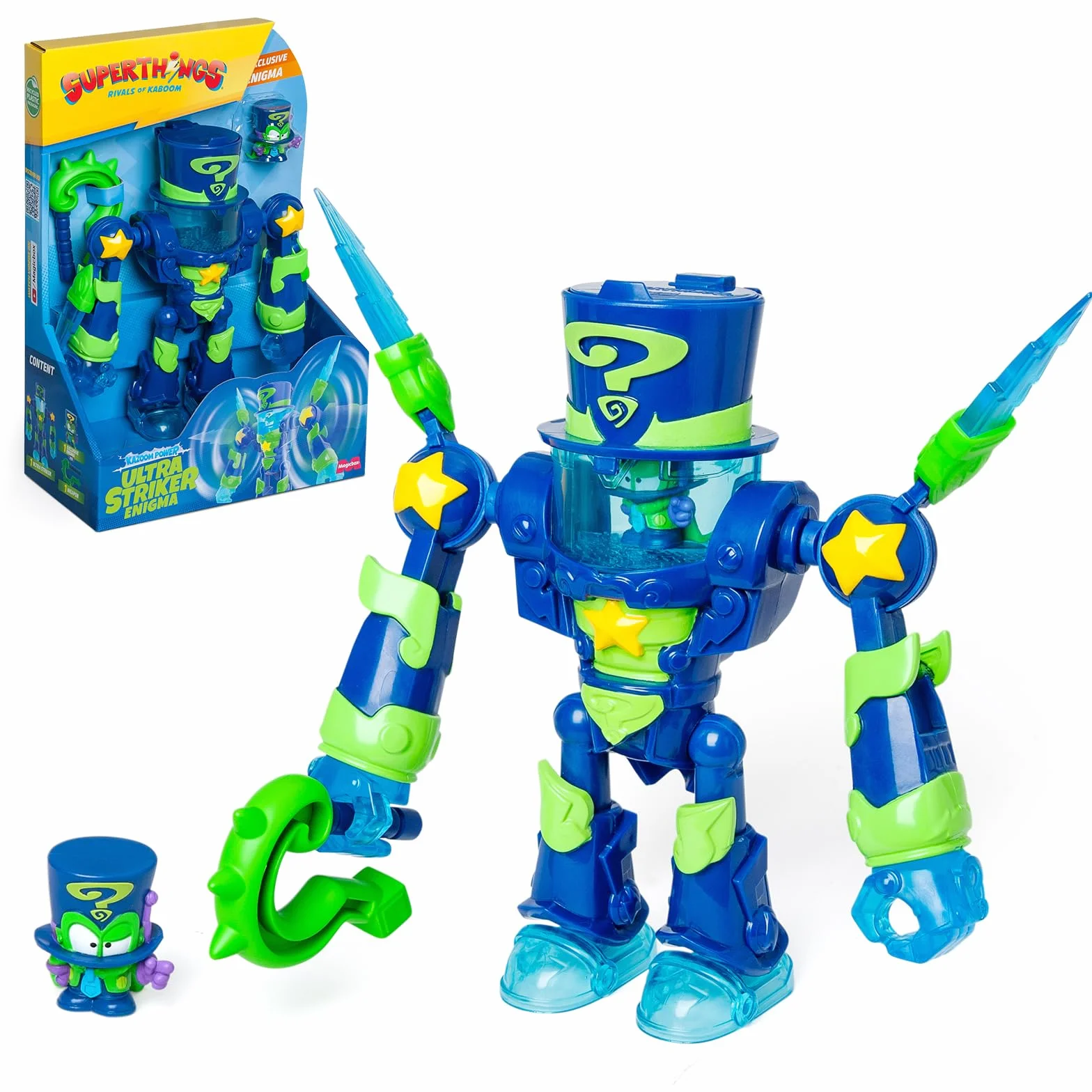 SUPERTHINGS - Ultra Striker Enigma. Robot Ultra Striker di Enigma della serie TV "SuperThings Kazoom Power". Contiene 1 Ultra Striker Robot, 1 Enigma Esclusivo, 1 Accessorio