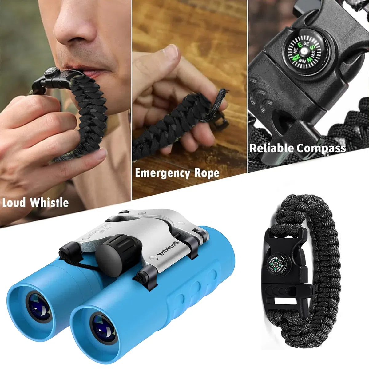 Binocolo Bambini,Ingrandimento 8X21,Antiurto Compatto,Regalo per Ragazzi e Ragazze,Giocattoli da Esterno,Adatto per Visite Turistiche,Escursionigiochi di Spionaggio (Blu)