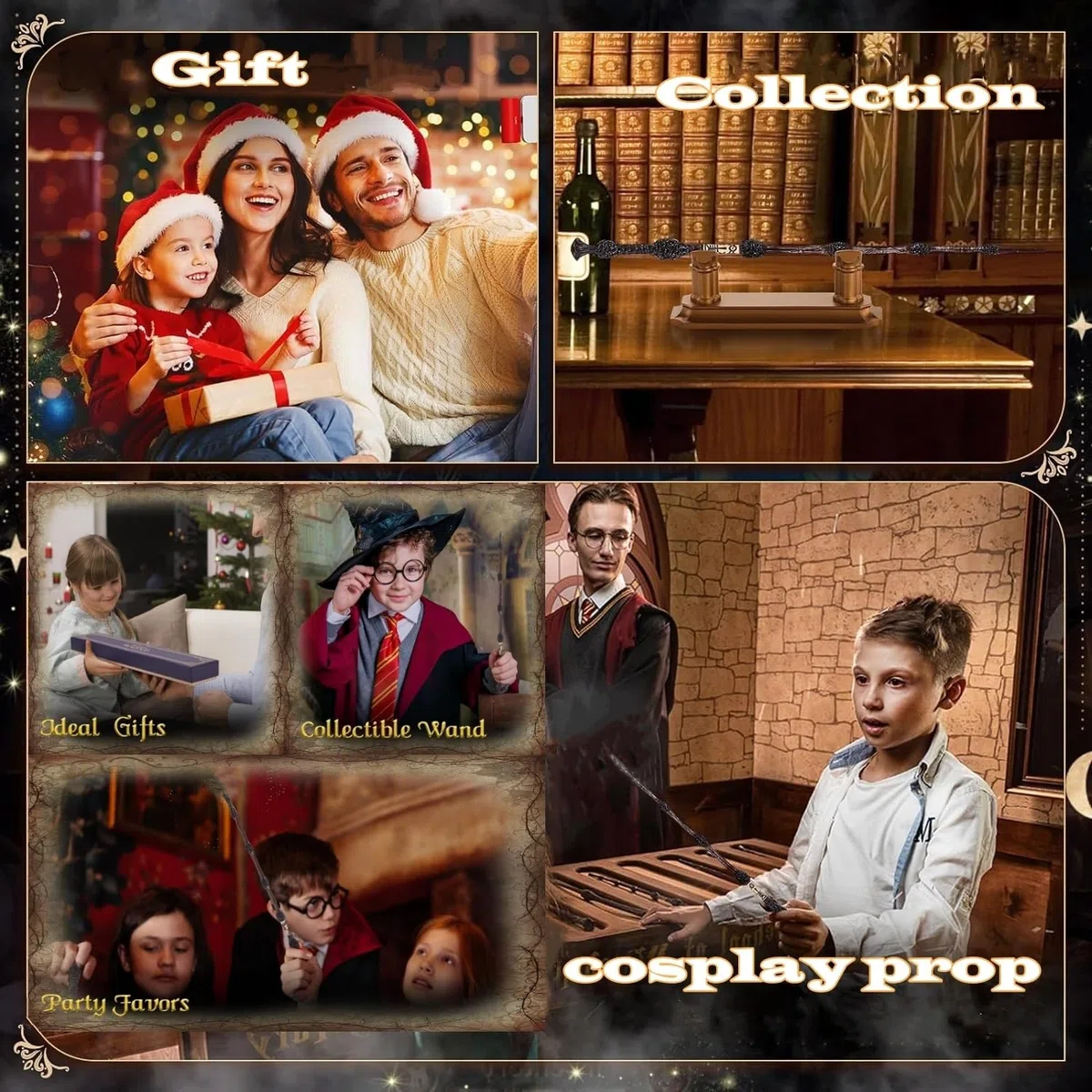 MeYuxg Bacchetta Magica Harry Potter Bacchetta Magica di Silente Realizzata, Harry Wizarding World, Oggetto di Scena per Cosplay, Articolo per Fan per Bambini dai 7 Anni in su, Decorazione Regalo