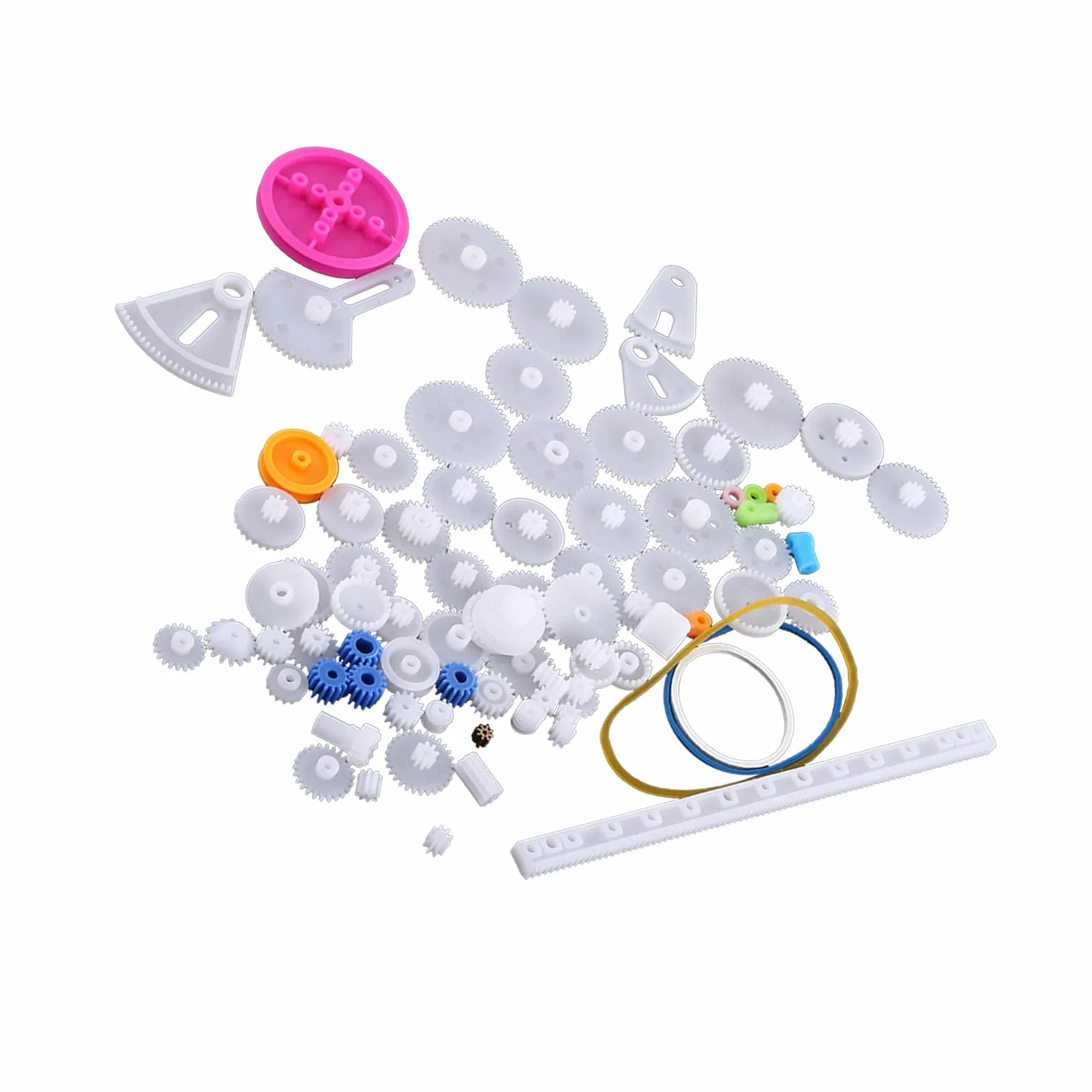Fafeicy Set Ingranaggi in Plastica Ingranaggi Motore Elettrico 12V Kit Viti Senza Fine per Puleggia Ingranaggi per Corona Parti Giocattoli per Robot Giocattolo(The Essence of 85 Kinds of Gear Pack)