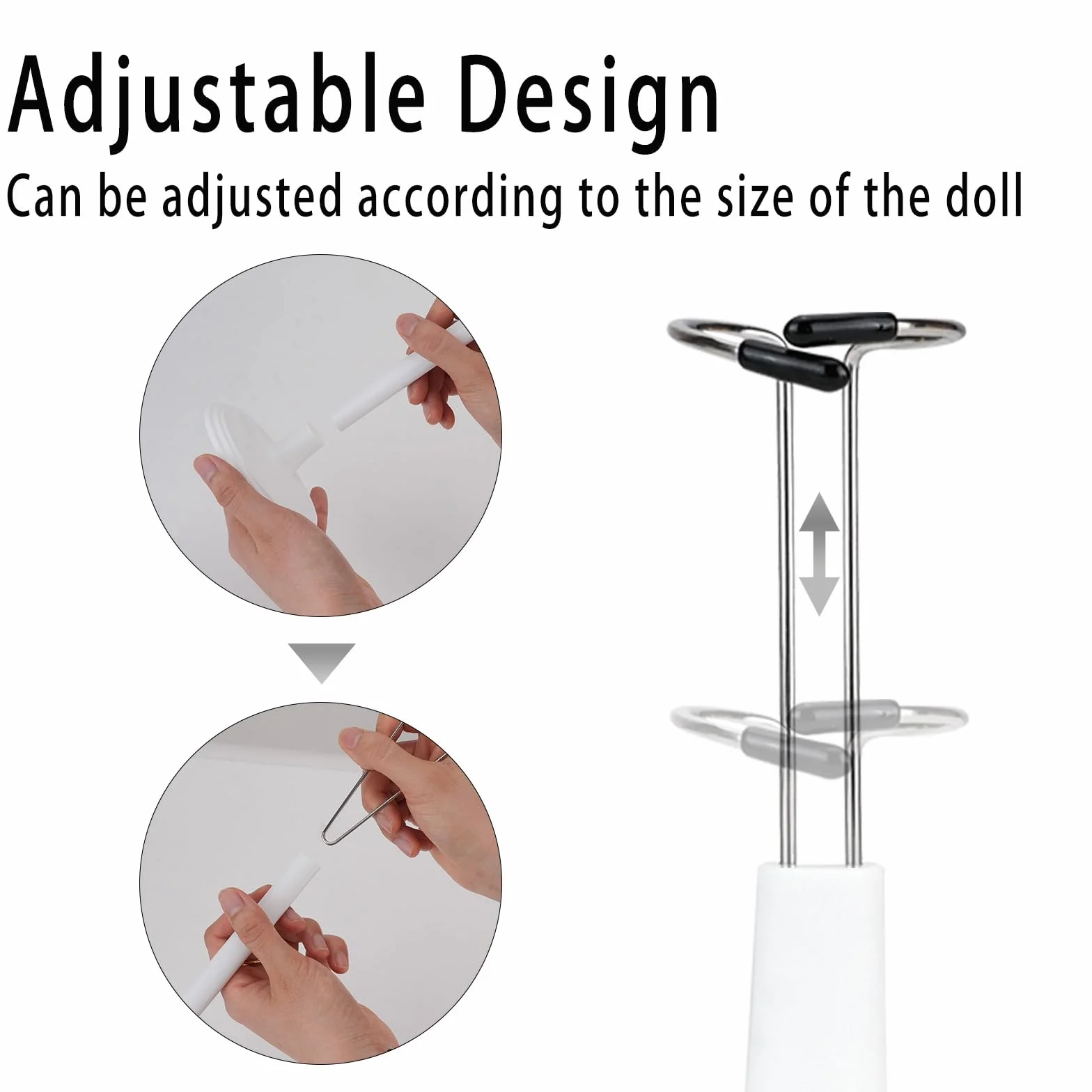 4 Pezzi Supporto per Bambola Regolabile, Supporti Espositore per Bambole Supporto per Bambolei, Bia Nco Supporto per Action Figure Stand Espositore per Bambola Orsacchiotto Ultraman (20-28cm, Bianco)