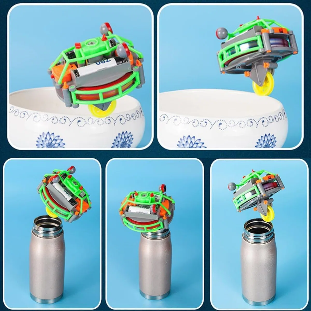 Gyroscopic Toy Unicycle Tightrope, Gyroscope Tightrope Walker Toy,Novelty Tightrope Walking Tumbler Unicycle Toy, Tightrope Walker Anti Gravity Balance Robot, Two modes with gyroscope/balancer (Green)