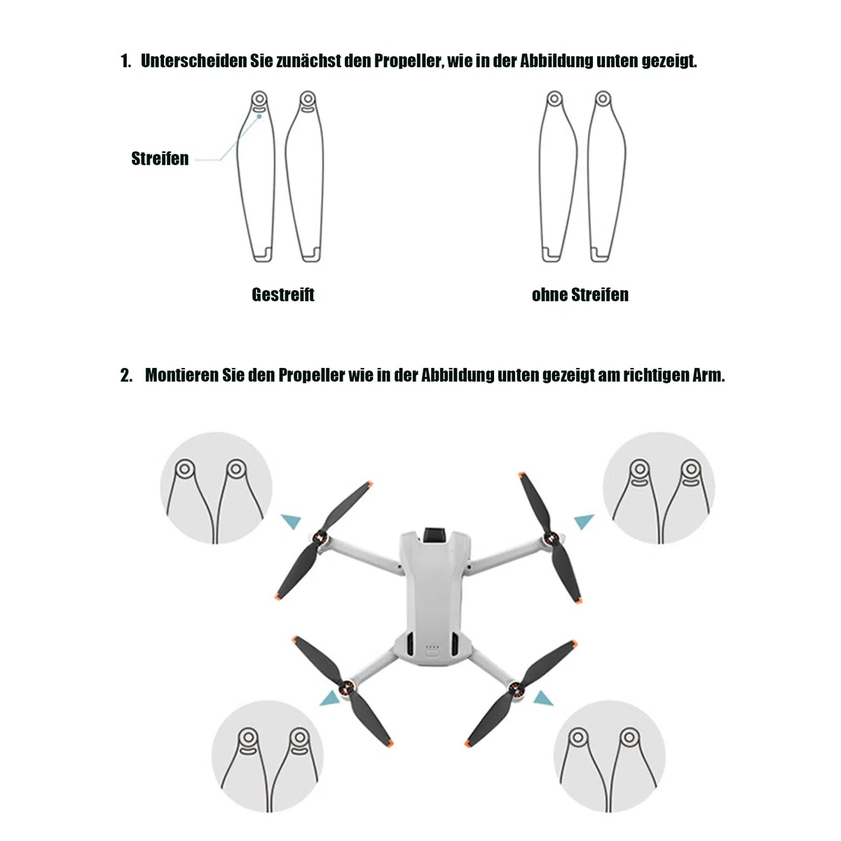 16 Pezzi Elica per Mini 3, Pale di Ricambio per Drone DJI Mini 3, Accessori Stabili, Eliche di Ricambio, Leggere, Poco Rumorose, in Volo (Arancione e Argento)