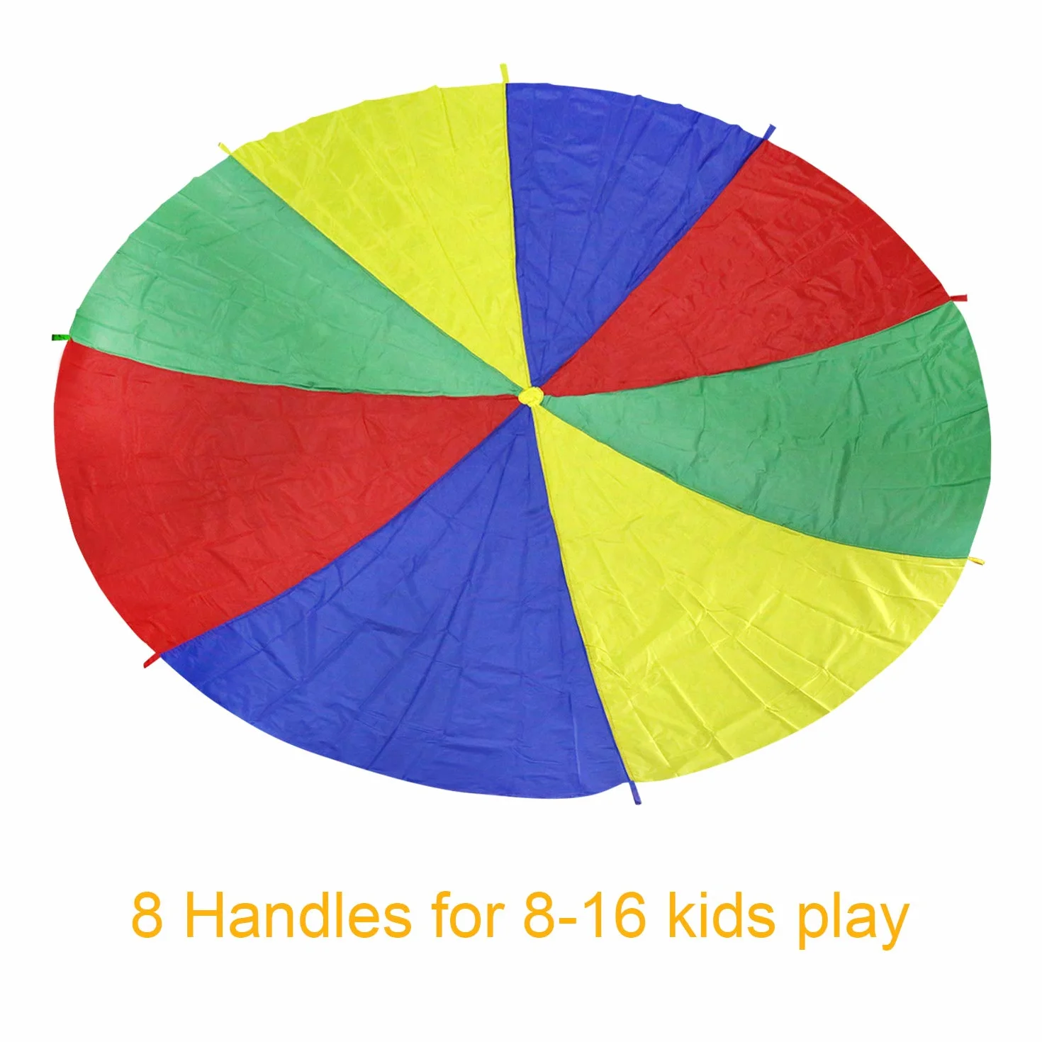Ballery Paracadute color arcobaleno, 2M Paracadute da Gioco Arcobaleno da Gioco Set con 8 Maniglie per Bambini Attività da interno (6Ft)