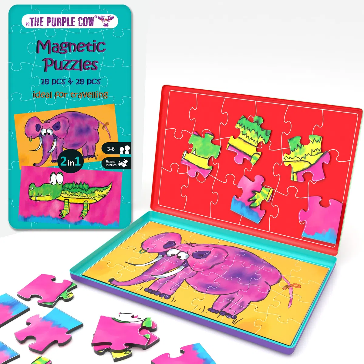 The Purple Cow - Gioco da viaggio magnetico, per auto, aereo e giochi silenziosi