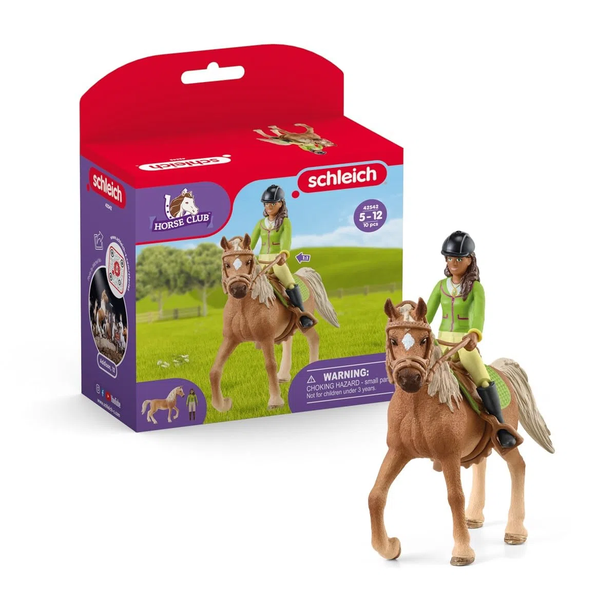 SCHLEICH 42542 HORSE CLUB Sarah & Mystery, da 5 anni, HORSE CLUB - Playset, 10 pezzi