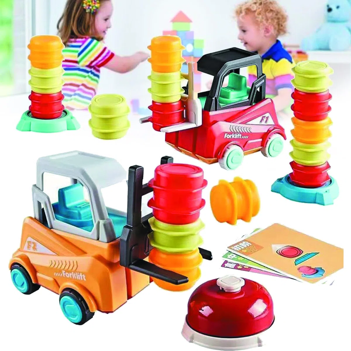 Engineer Forklift Trasporto Game, Ingegnere Carrello elevatore Gioco di Trasporto, Bambini Ingegneria Truck Carrello elevatore Pressa Pala Giocattolo Auto Tuta Istruzione Accatastamento
