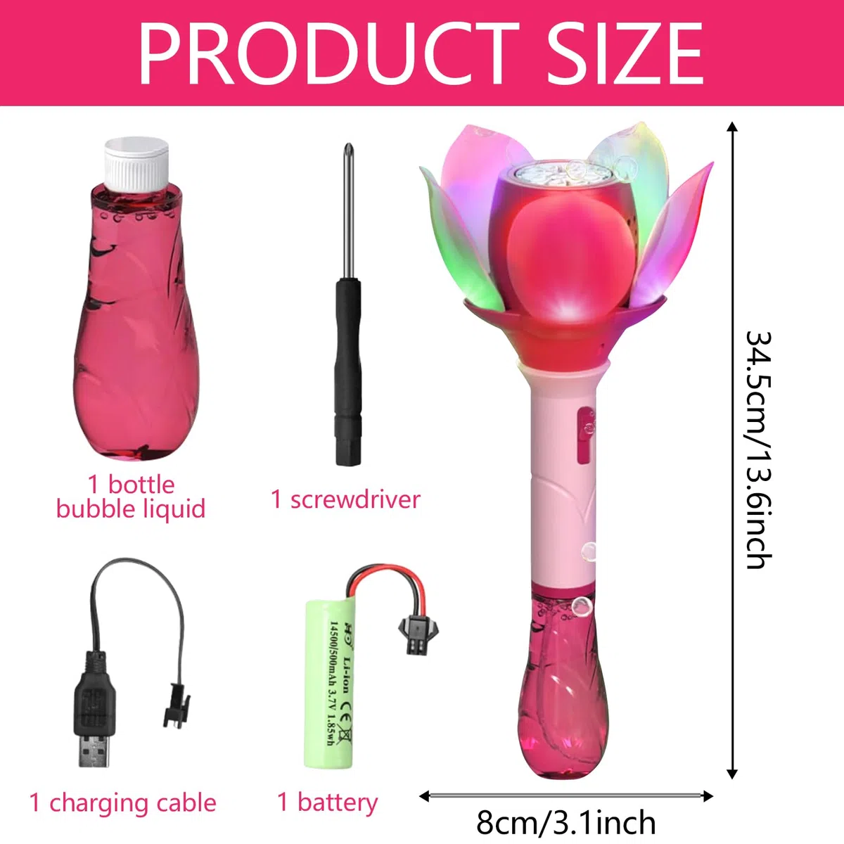 Automatico Macchina Bolle di Sapone, Fiore Macchina Bolle di Sapone, Bacchetta Magica Pistola a Bolle di Sapone Elettrica per Bolle per Bambini, Pistola a Bolle per Bambini per All'aperto Matrimonio