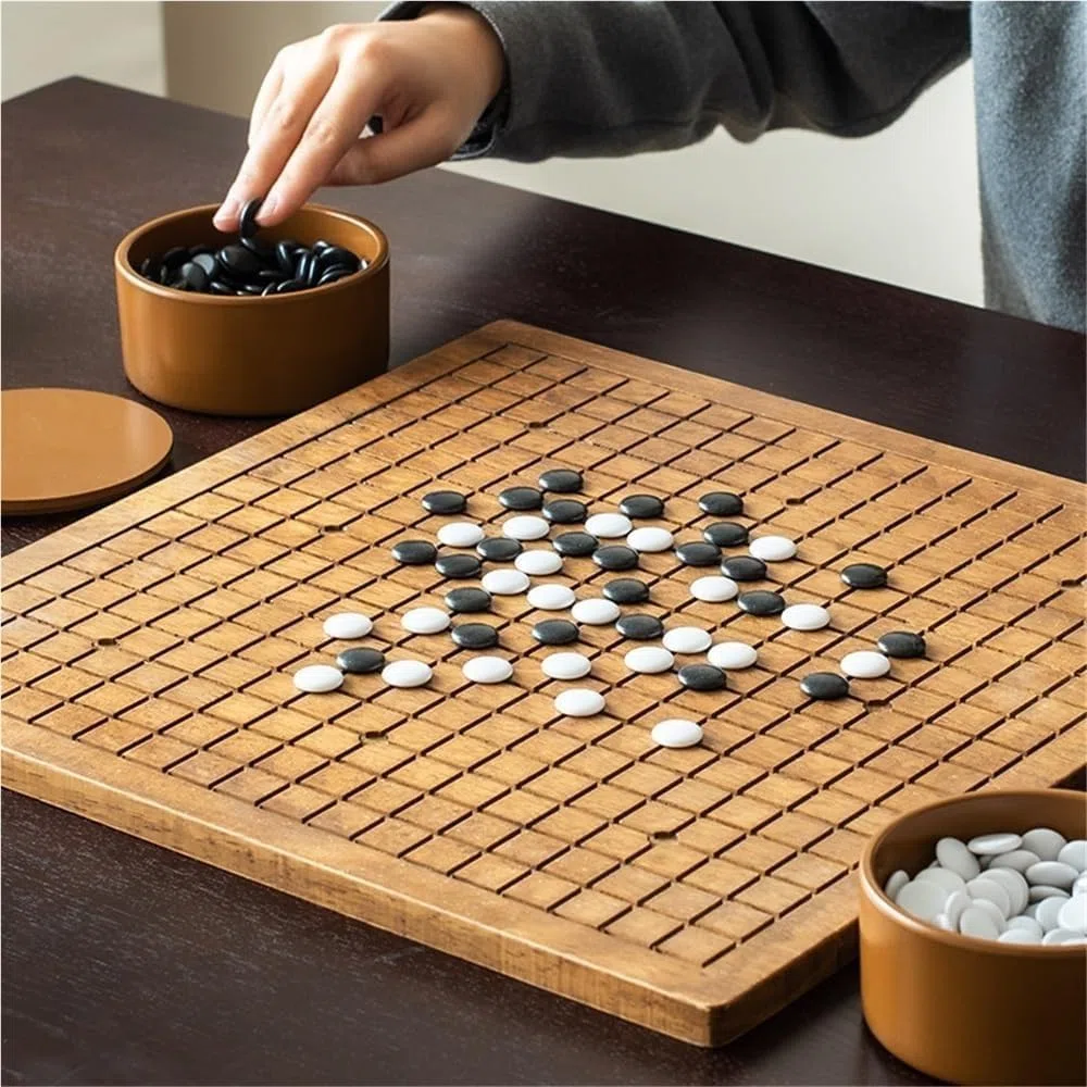 Set da Gioco Gomoku in Legno Massiccio con 360 pedine acriliche, Gioco da Tavolo strategico Classico per Uso Domestico o in Club, 40 * 40 cm