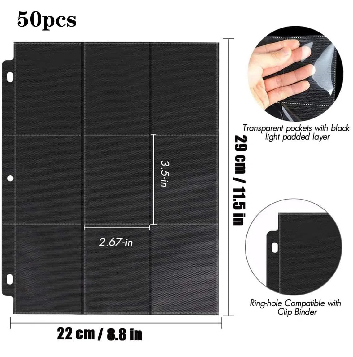 Carte Collezionabili da 720 Tasche 40 Pagine, Raccoglitore Carte per Pokémon, Tasche su Entrambi i Lati，Album da Carte collezionabili Portafogli