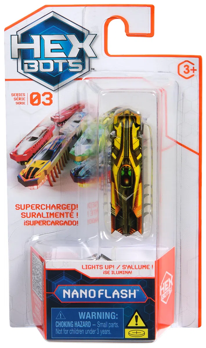 HEX BOTS Flash Nano Single, Sensory Cats with Vibration Technology, Insect Toys & Mini Robot Toy for Kids Ages 3 & Up (Spin Master 6071532)