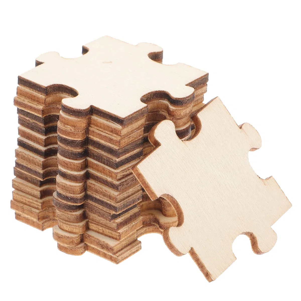 VANZACK 100 Pezzi Puzzle in Legno Vuoto da Disegnare, Kit Puzzle per Bambini Pezzi Resistenti, per Sviluppare Abilità Creative e Artistiche