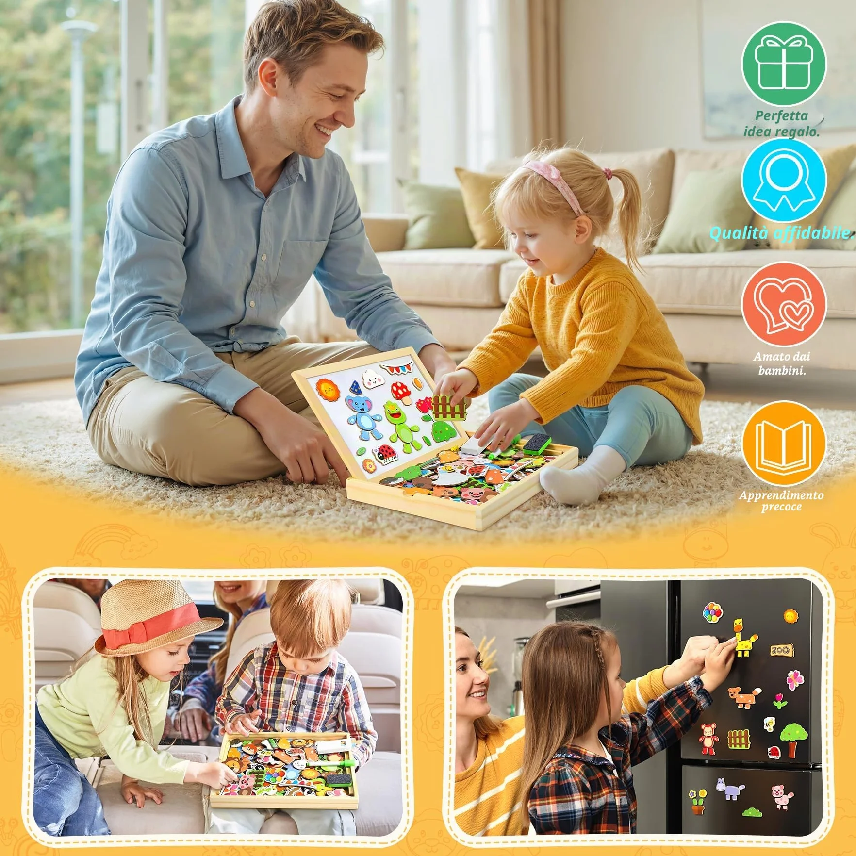 COOLJOY Puzzle Magnetico 120+ Pezzi Bambini 3 Anni, Giochi Montessori Educativi Regalo Bambina