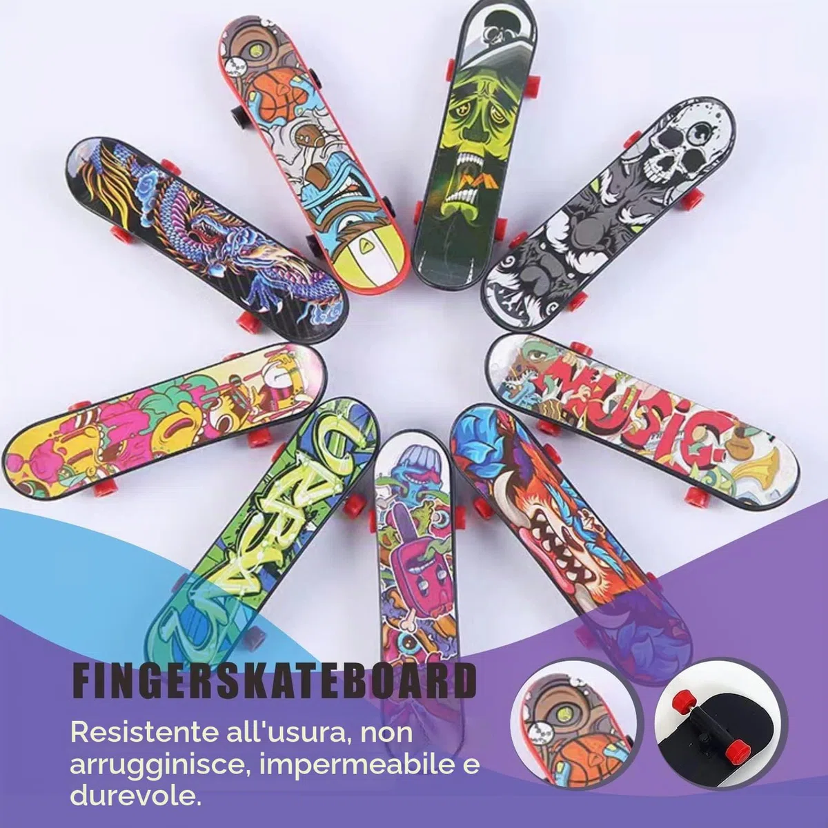 Skateboard Finger, 20 Pezzi Mini Skate Board Professionale Skate per Dita Mini Dito da Skateboard per Bambini Compleanno, Regali di Natale, Premi per Lezioni Scolastiche (Colore Casuale)