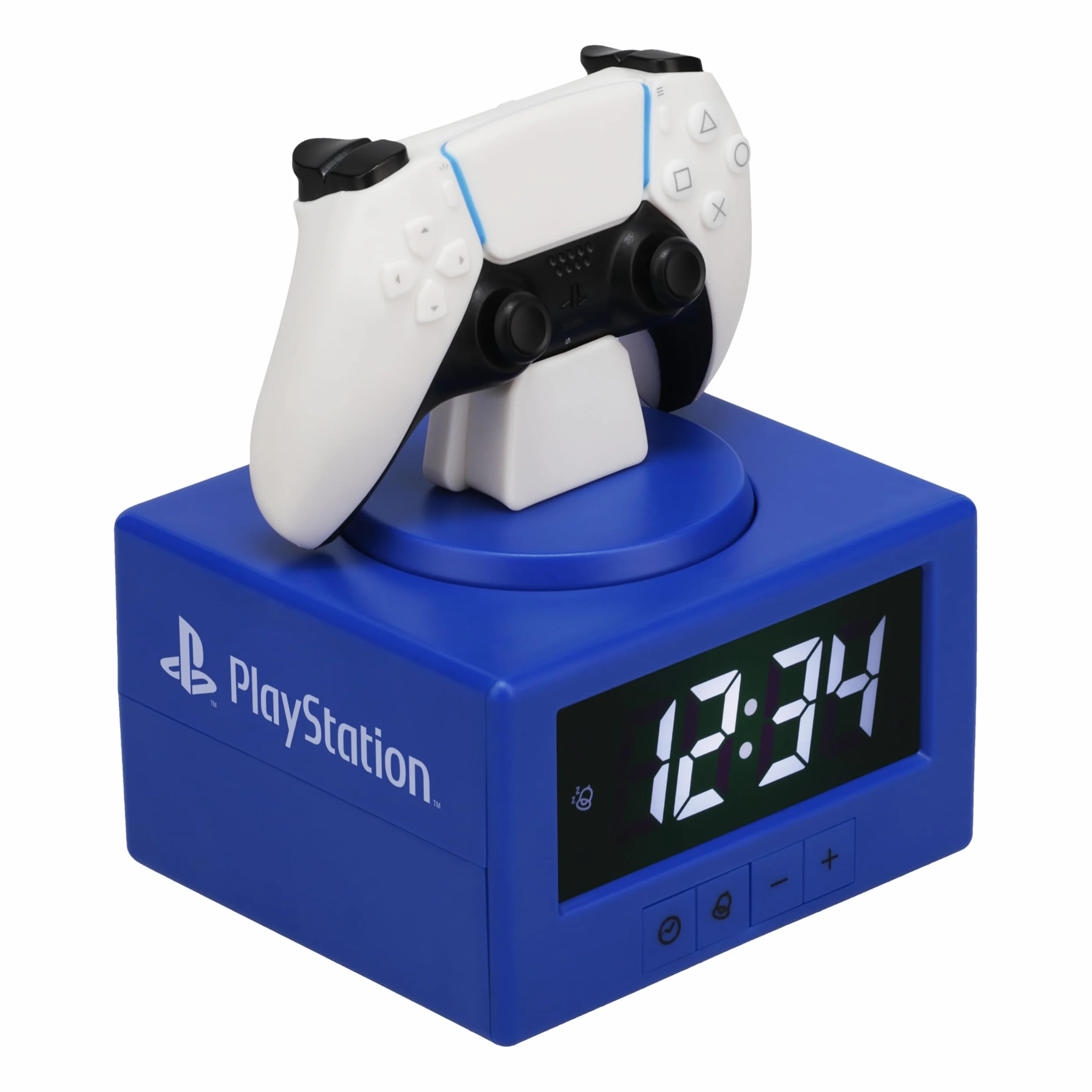 Paladone, Sveglia digitale con controller DualSense della PlayStation, con funzione luce notturna, con licenza ufficiale, decorazione da gaming e per camera da letto, per bambini e ragazzi