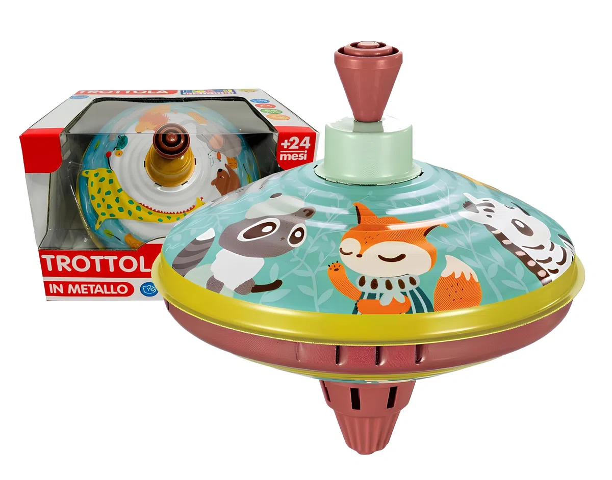 Trottola in Metallo per Bambini Trottola Grande Diametro 15cm Rotante Giocattolo 24+ Mesi Trottola Classica a Pompa Trottole in Lamiera Volano in Latta Spinner Toy Colori Assortiti Colore Casuale (A)