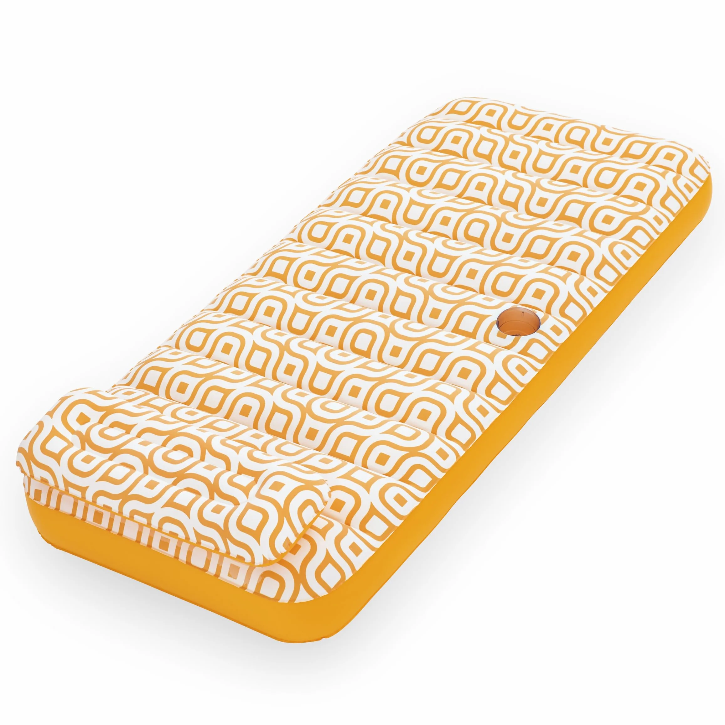 Bestway 43836 Materassino da piscina deluxe Comfort Plush con portabicchiere, arancione