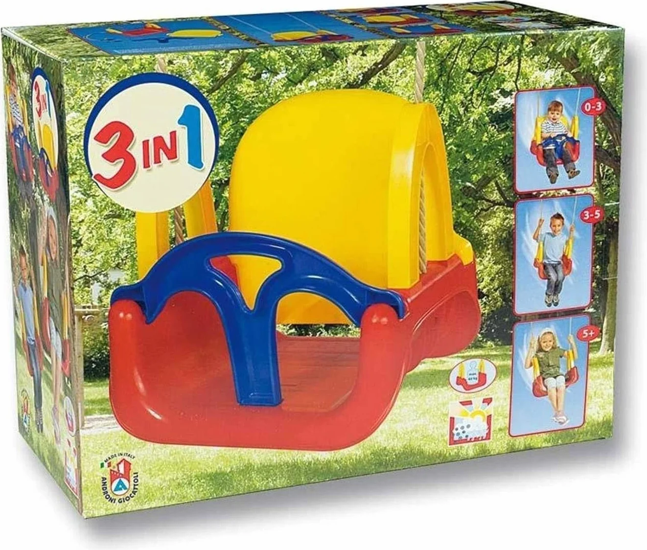 Green Garden 8306-0000, Altalena 3-in-1 Per Bambini Più Piccoli, Modelli/Colori Assortiti, 1 Pezzo