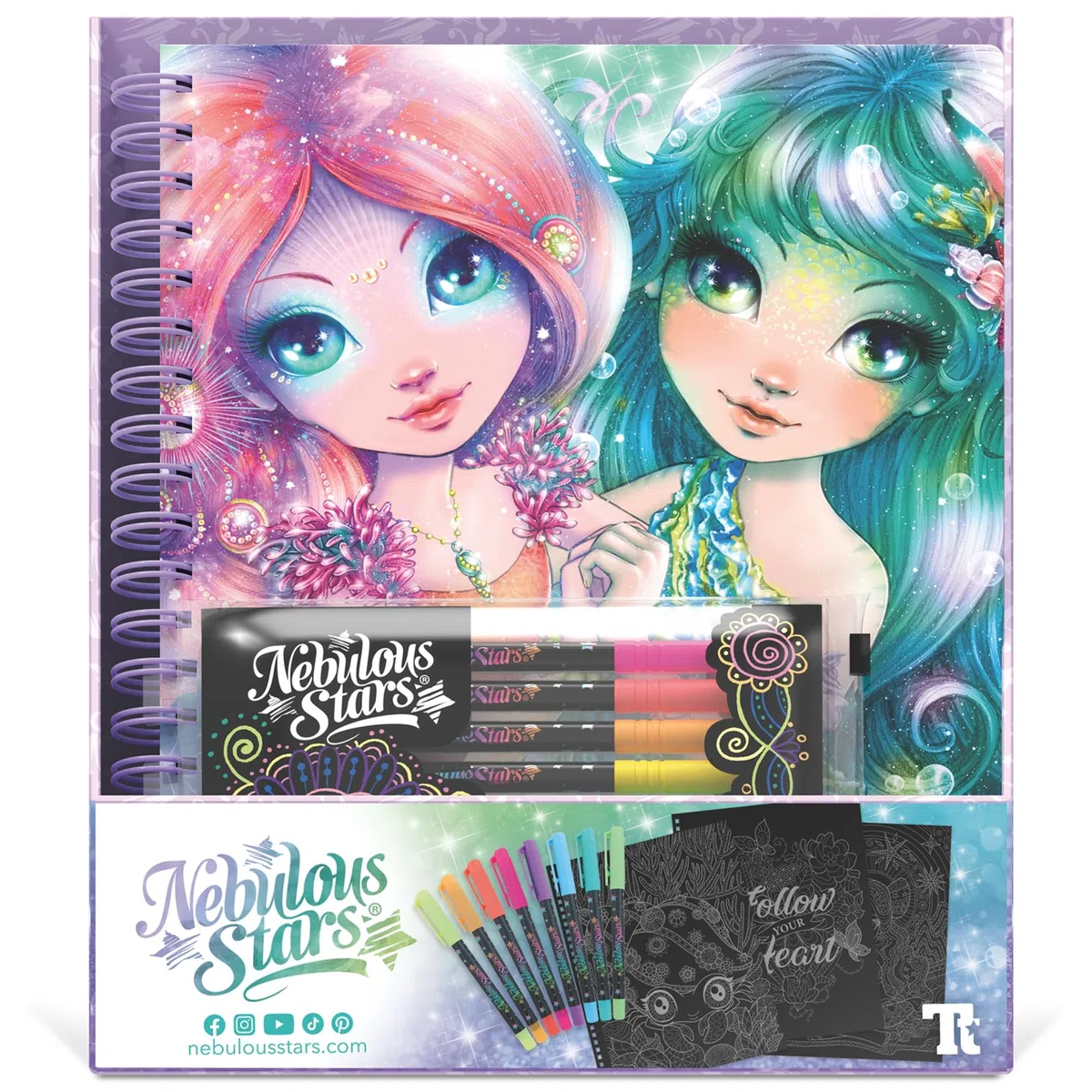 Nebulous Star NS11111 Colouring Book, 9 Piece Set,Black