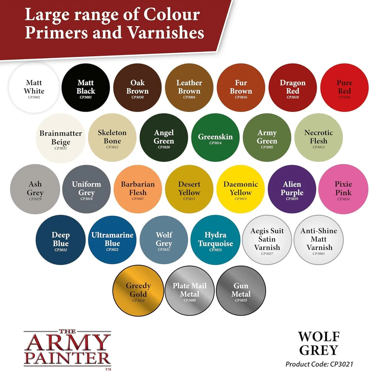 Army Painter 3021 - Primer Spray per dipingere Miniature, Colore: Grigio