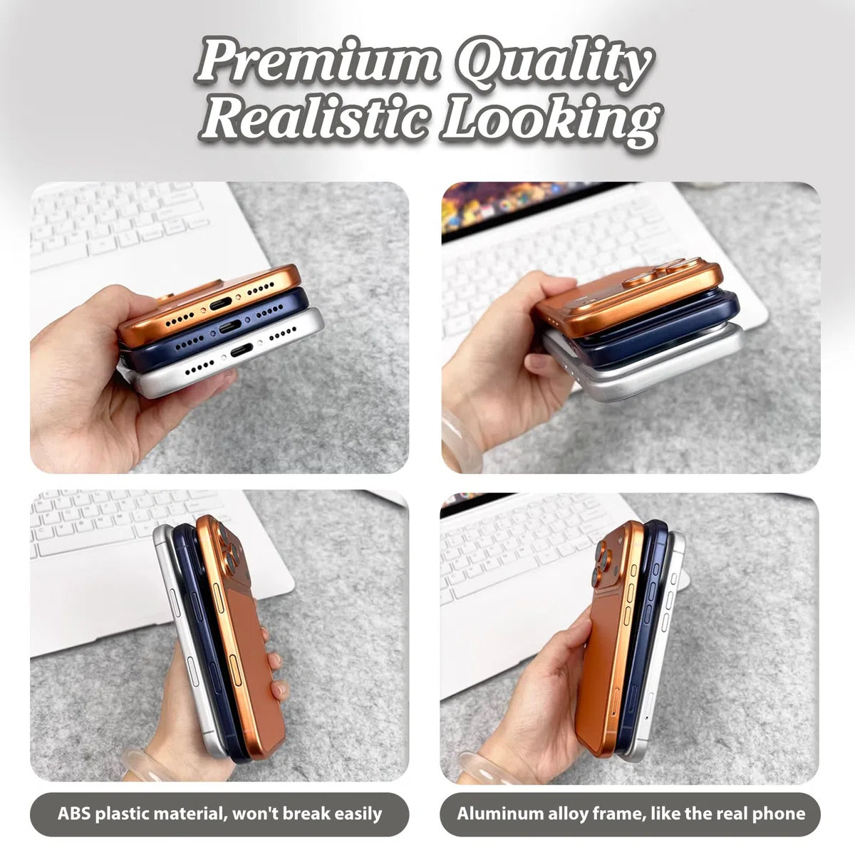 Display falso giocattolo telefono cellulare modello metallico replica non funzionante 1:1 telefono per telefono 17 Pro falso giocattolo cellulare 17Pro argento schermo a colori