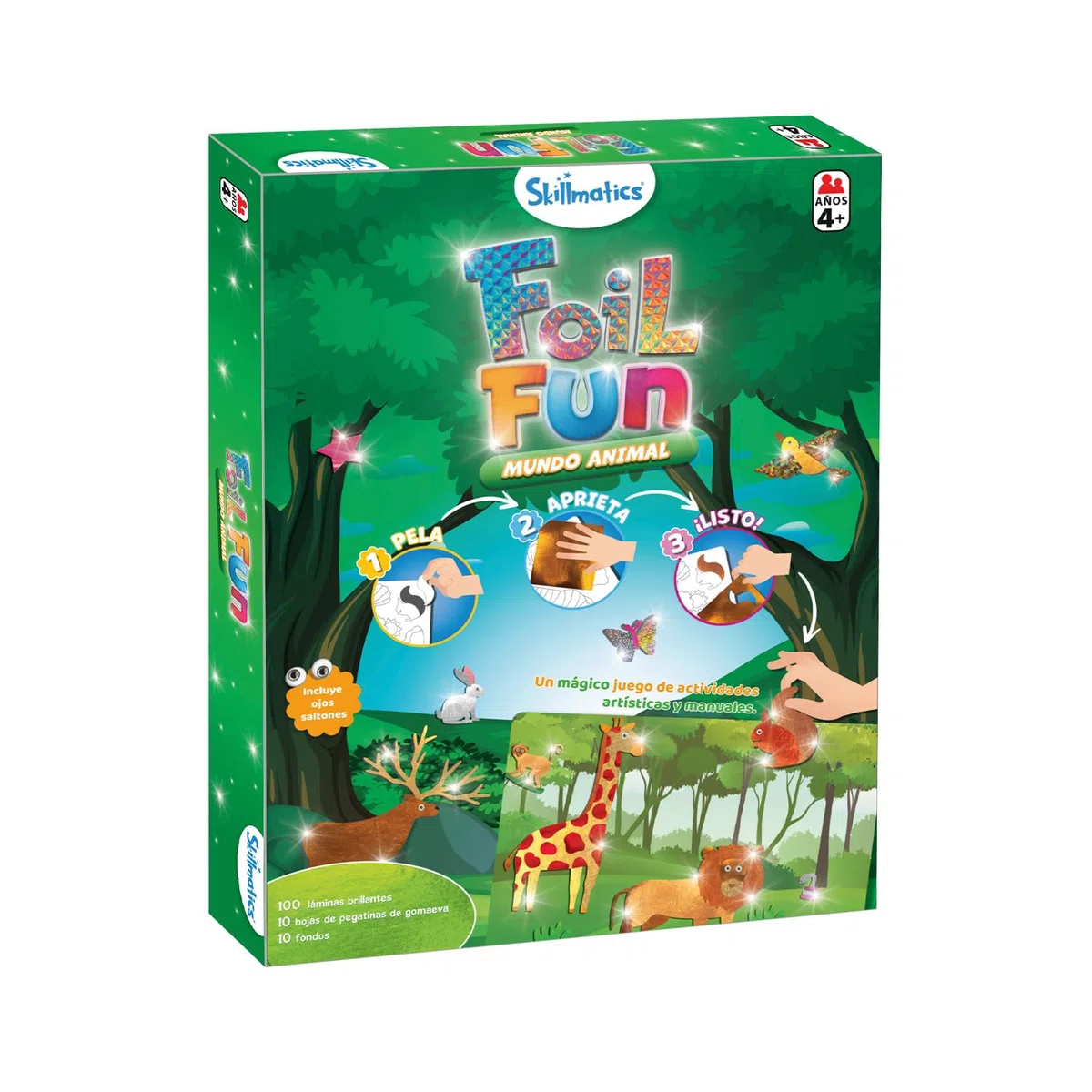 Ludilo - Foil Fun World Animal | Artigianato Bambini 4 Anni O Più | Giochi Per Bambini 1 Giocatore | Giochi Educativi Bambini 4 Anni O Più | Artigianato Bambini con 100 Fogli