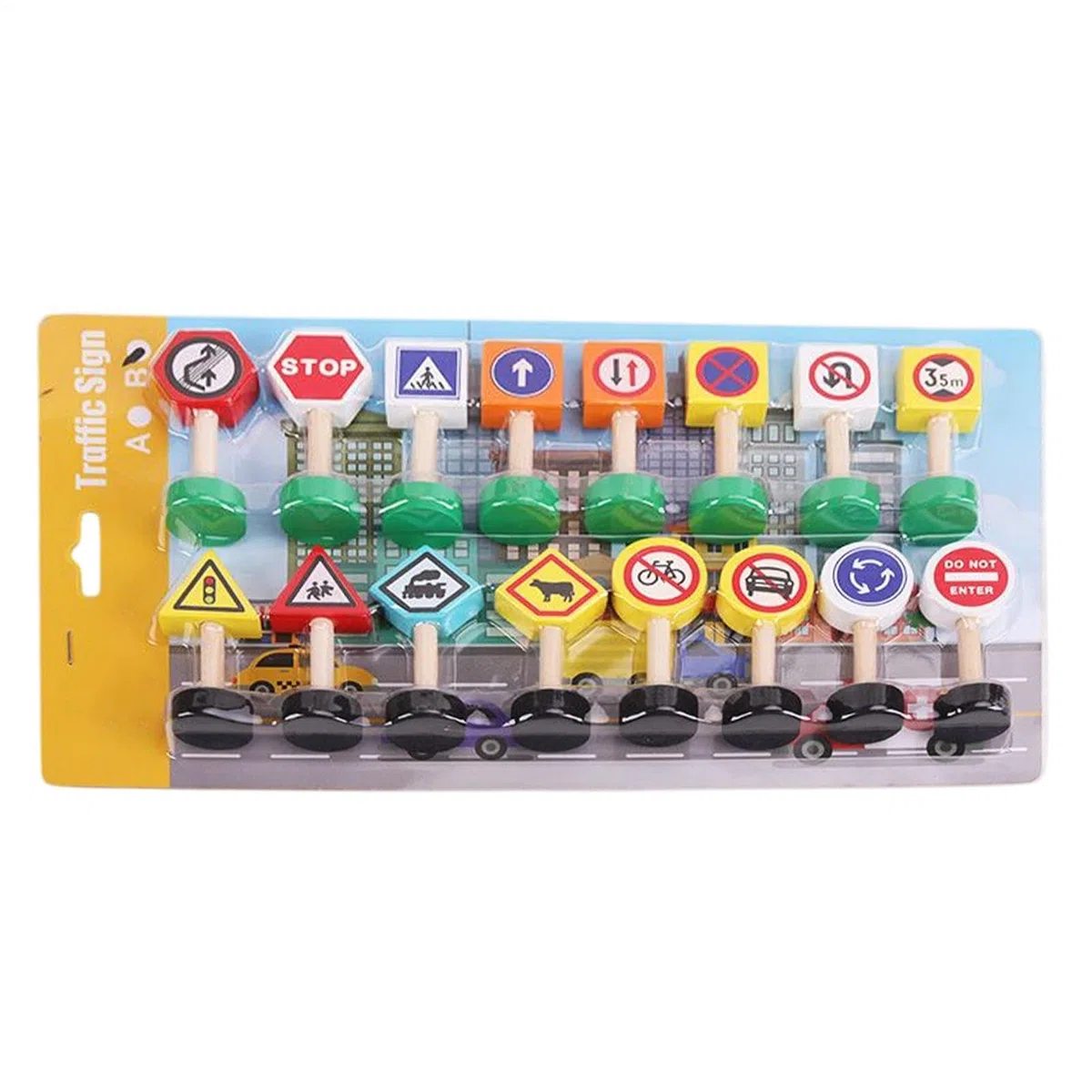 Giochi di Traffico, segnali stradali di Traffico Playset - 16x segnali di Traffico per Bambini Playset | Game di apprendimento precoce, Blocchi di Segnale di Passaggio pedonale, Gioco di