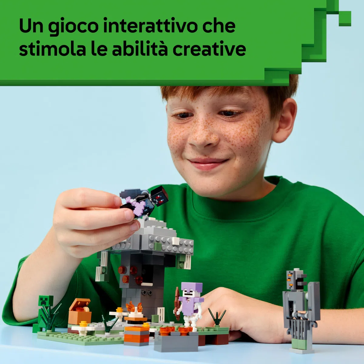 LEGO Minecraft Giardino Pallido - Bioma Giocattolo in Miniatura con Minifigure di Creaking e Mothman, e le Figure di Creeper e di Scheletro - Regalo per Gamer, Bambini e Bambine da 7 Anni - 21586