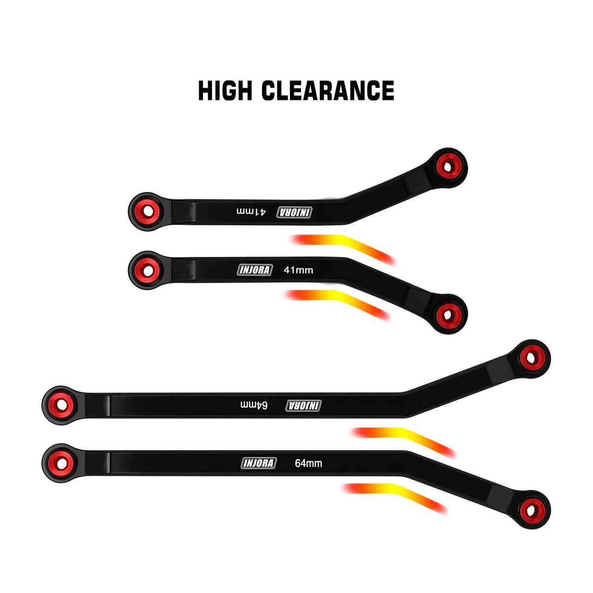 INJORA Set 4 Link in Alluminio ad Alta Luce per 1/24 Axial SCX24 GX470 RC Crawler