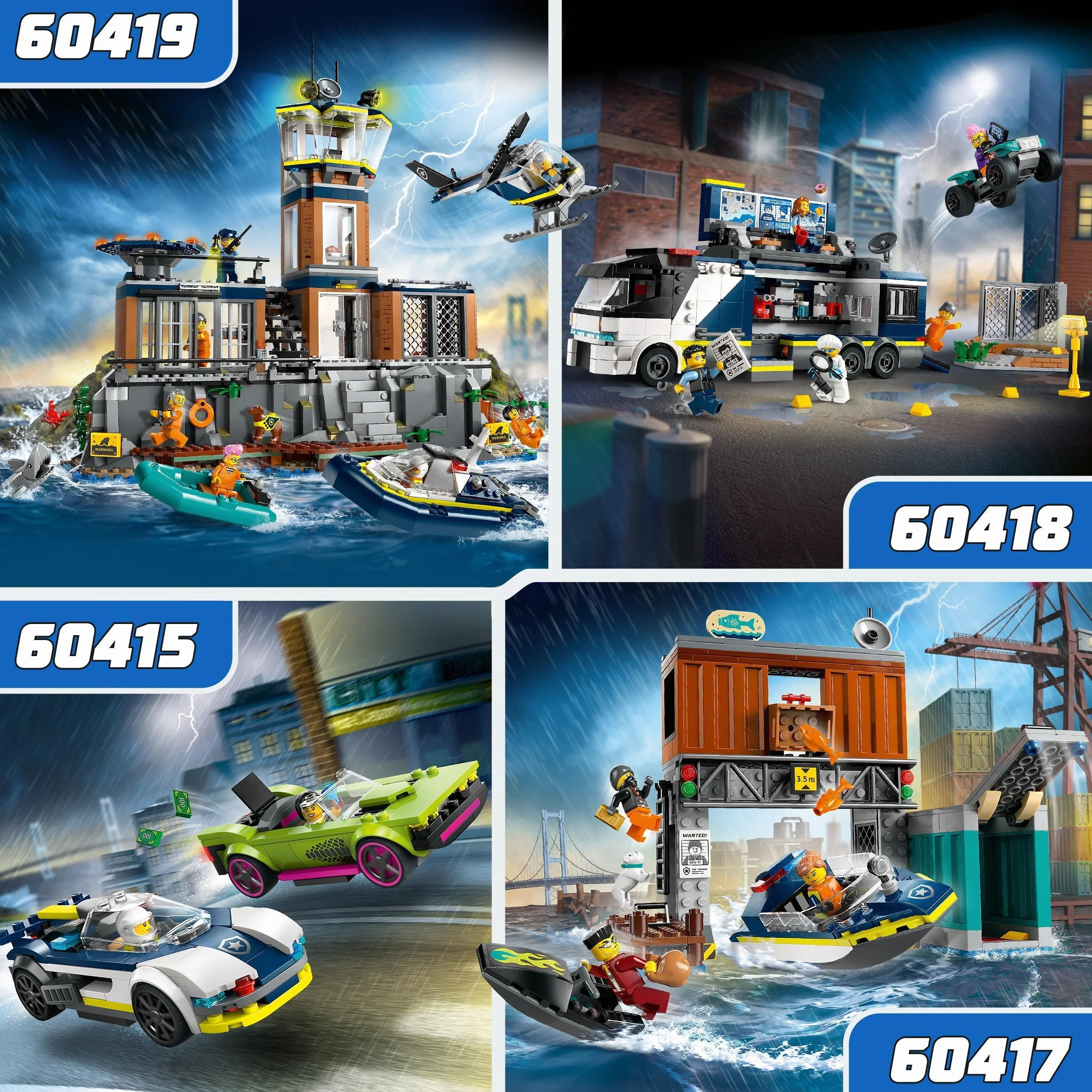 LEGO City Police Car and Muscle Car Chase, Racing Vehicle Toys for 6 Plus Year Old Boys & Girls, Fun Gift for Kids Who Love Pretend Play, Includes Officer and Crook Minifigures 60415