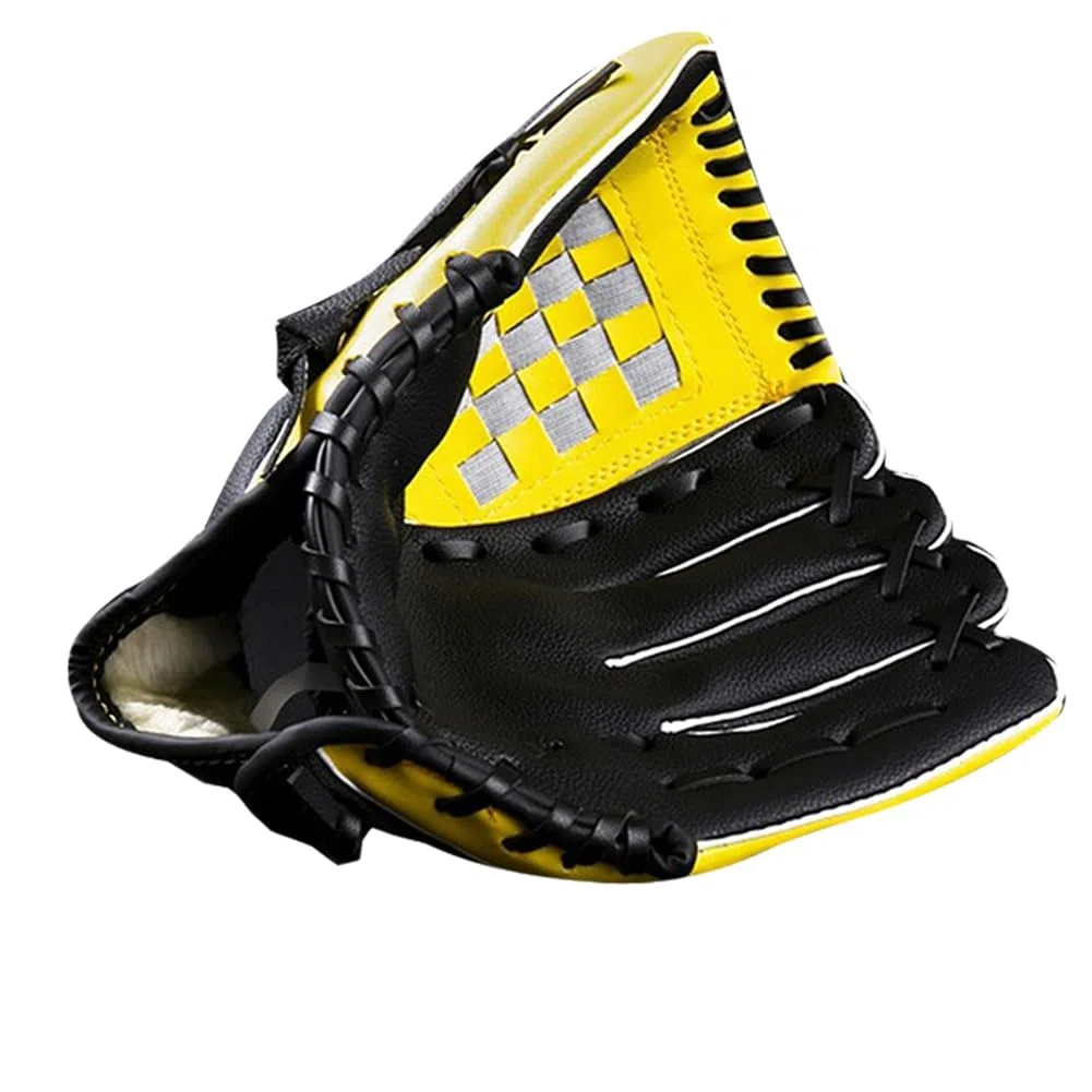 Guanti da baseball da 10,5 pollici guanti da campo guanti da baseball professionali da baseball e softball guanti da cattura in PU nero