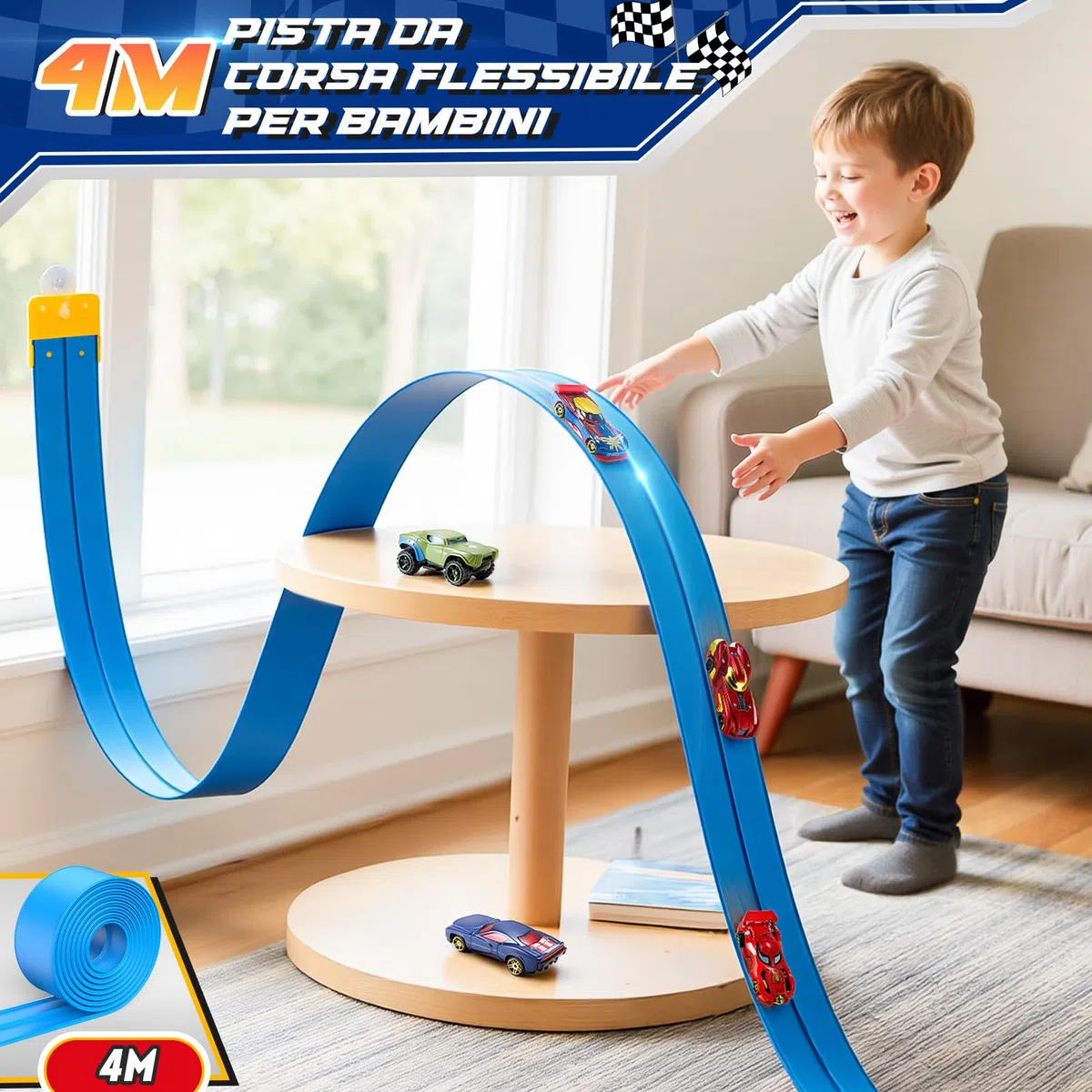 Giochi Bambini Bambino Bambina 3 4 5 6 7 8 Anni, Pista Macchinine Arrotolabile Regalo Bambino 3-8 Anni Piste Macchinine per Bambini Giocattoli Bambino 3-8 Anni Regali Compleanno Bambini