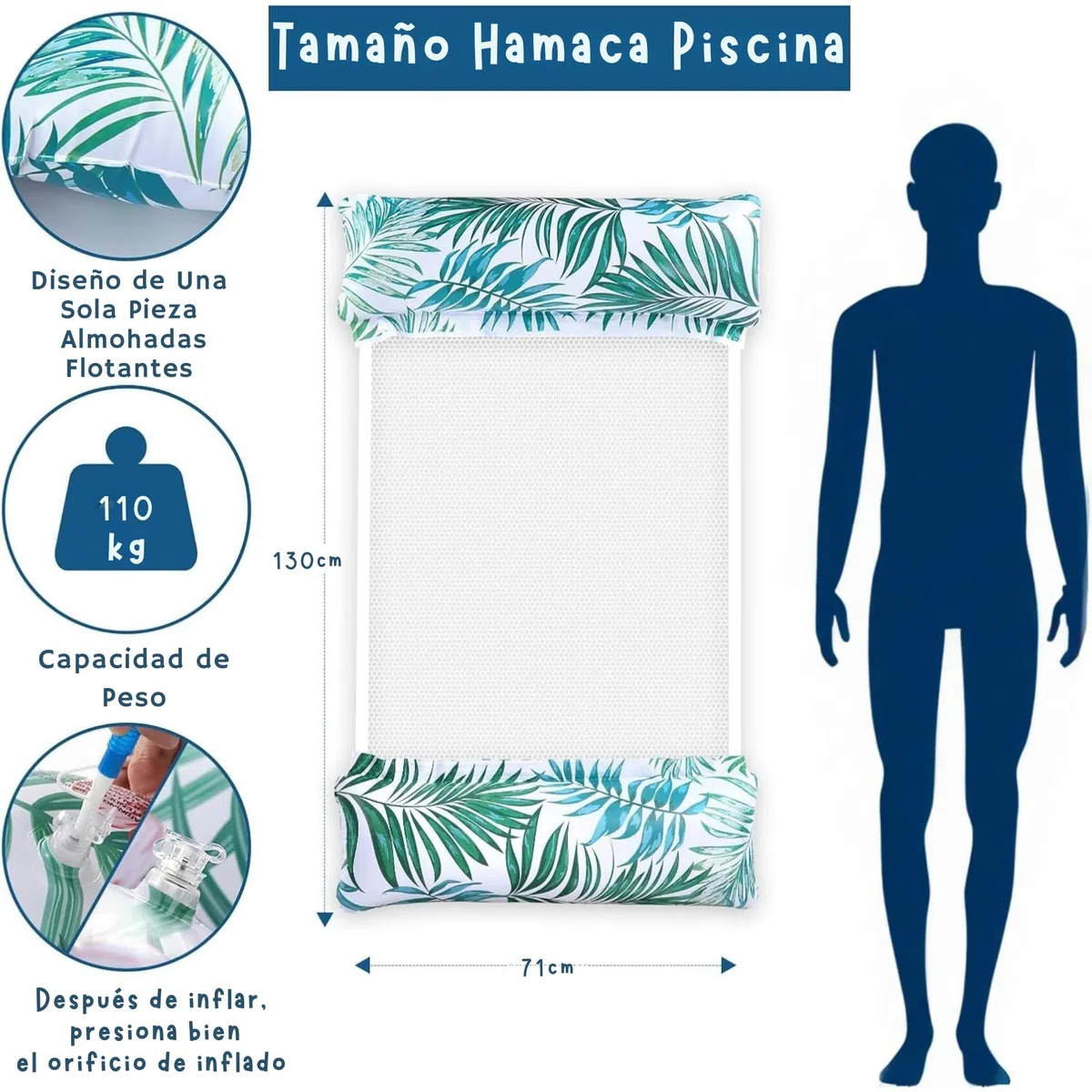 X2 Amaca Galleggiante per Piscina. Amaca da Piscina Gonfiabili per Piscina, Taglia Adulta. Gonfiabili Polifunzionali 4 in 1 per Nuoto, Materassini e Sedie Galleggianti, Ideali per Divertimento.