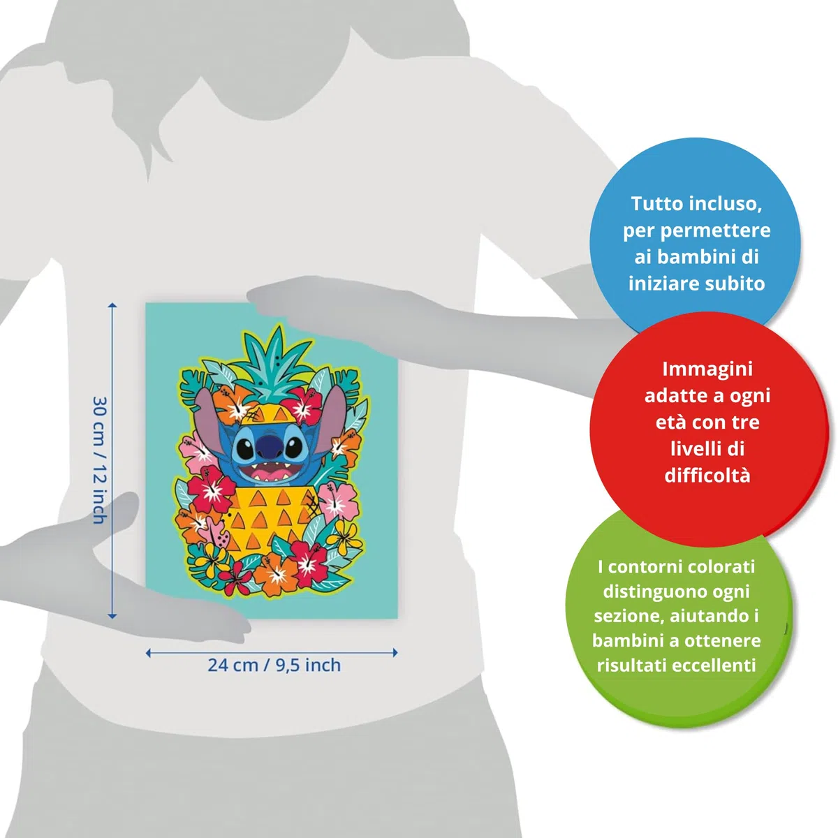 Ravensburger CreArt: Stitch – Dipingere con i Numeri Adulti, Attività Creativa e Rilassante, Kit Pittura con Pennello e Colori Inclusi, 24 x 30 cm, Idee Regalo