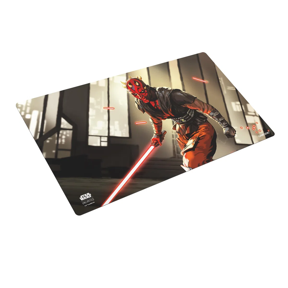 Star Wars Unlimited Darth Maul PRIME GAME MAT - Officially Licensed, Full-Color Printed, Playmat, Slip-Resistant 24" by 14" Rubber Mat, Compatible with TCGs & LCGs, Made by Gamegenic