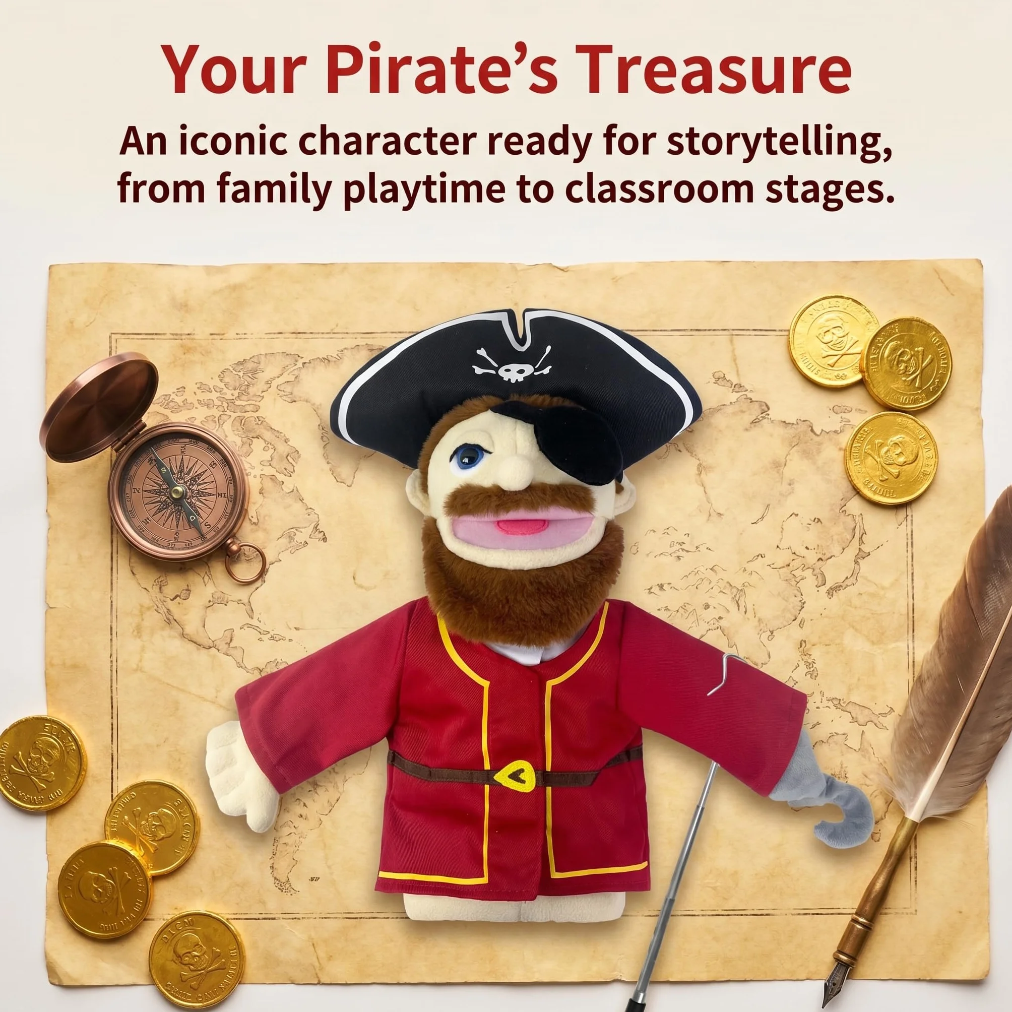 Burattini teatrali per bambini,include insegnante,poliziotto,pirata,detective,ecc.con bocche aperte mobili,perfetti per raccontare storie,insegnare,regali per festival,1 pezzo con joystick