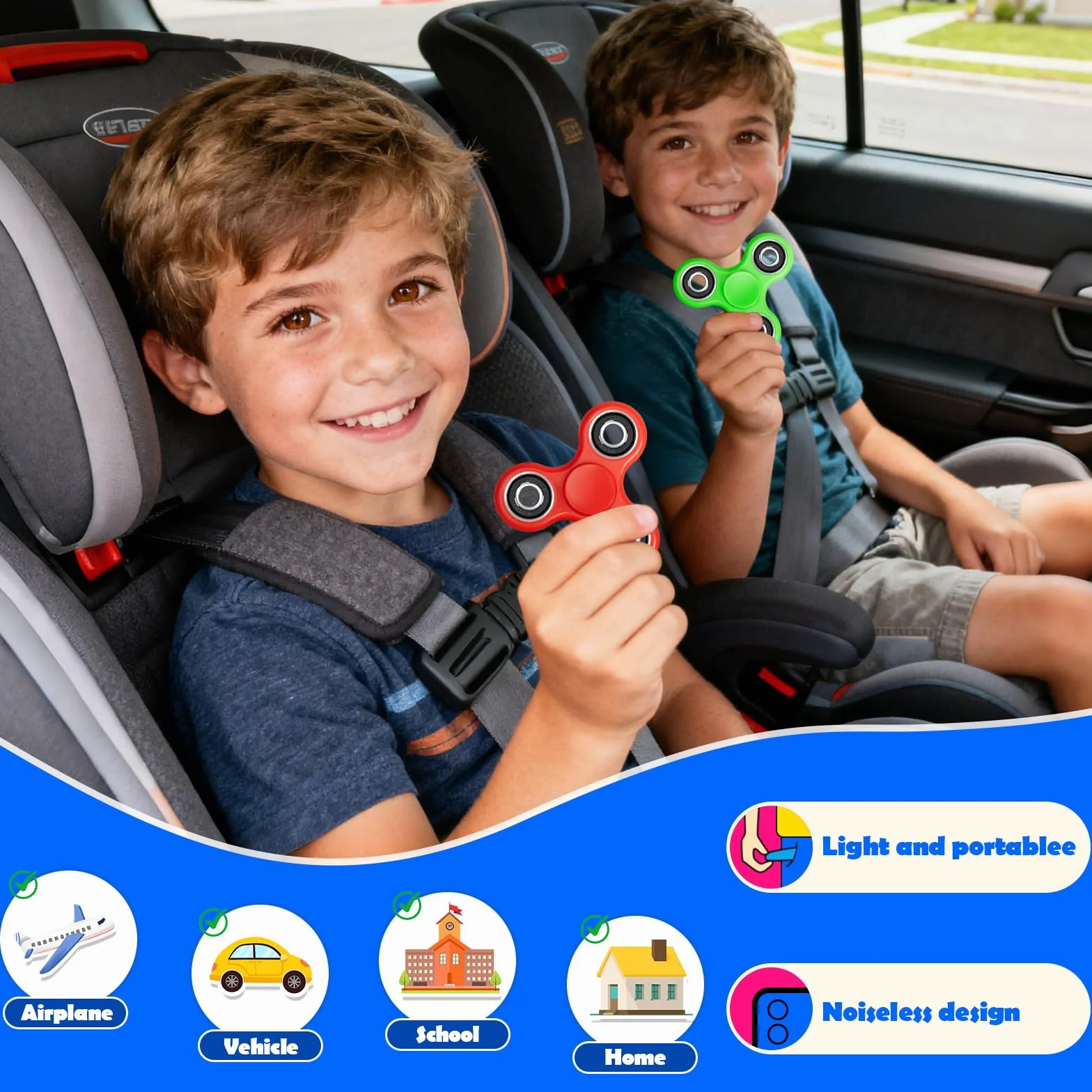 SCIONE Fidget Spinner 5 Pezzi - Giocattoli Anti-Stress per Bambini e Adulti, Rotazione Fluida Compleanni - Gioca in Ufficio, Scuola o Casa - ADHD, Autismo, Ansia - Spinner Manuale