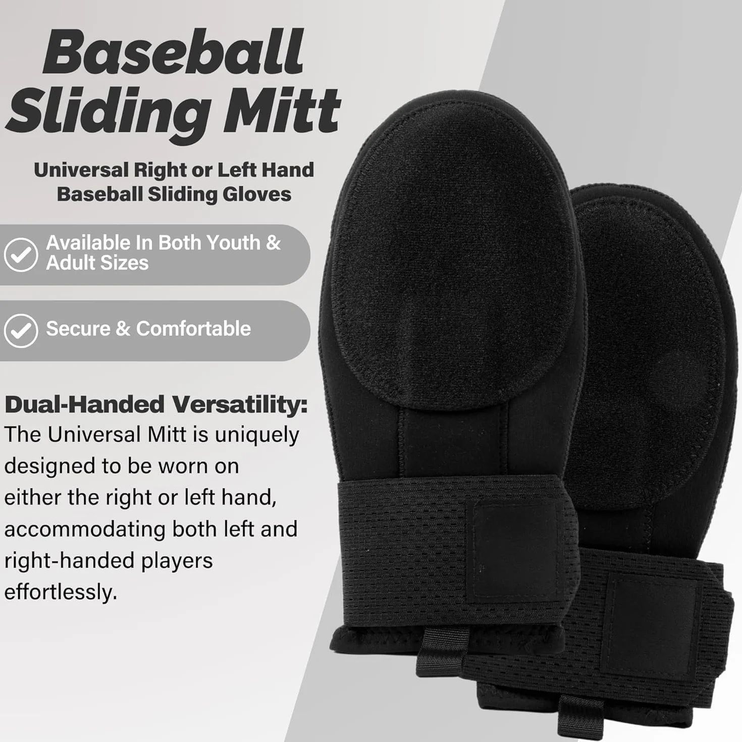 Guanto scorrevole da baseball universale per mano destra o sinistra guanto scorrevole da baseball guanto scorrevole per giovani e adulti, in neoprene, cinturino di compressione regolabile per polso