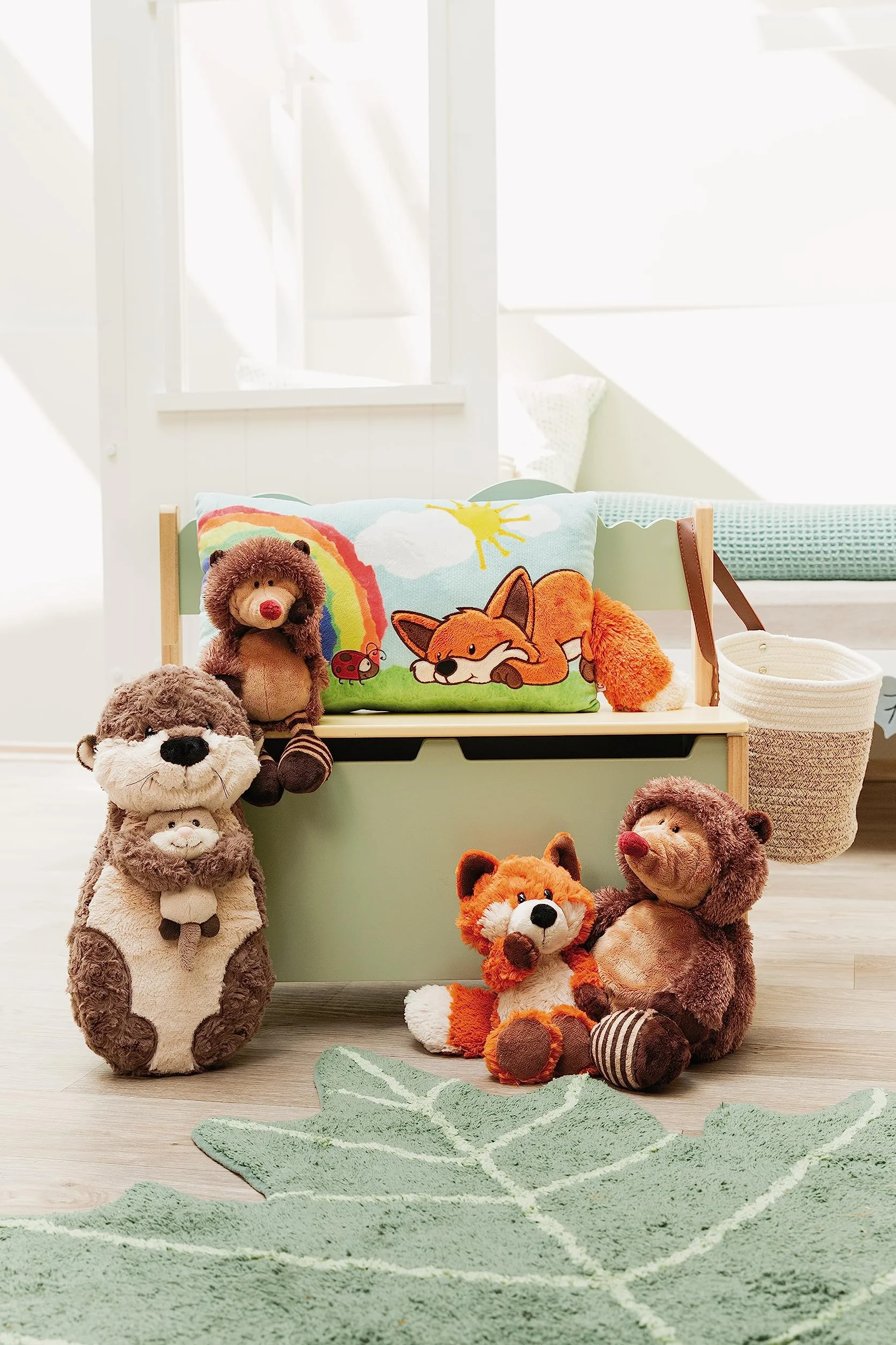 Cuscino lontra Oda & Odalina 40x20cm Grigia - Soffice Cuscino in Materiale sostenibile per Bambini, Bambine, Neonati e Amanti dei Peluche - Ideale a casa, all'asilo o in Viaggio