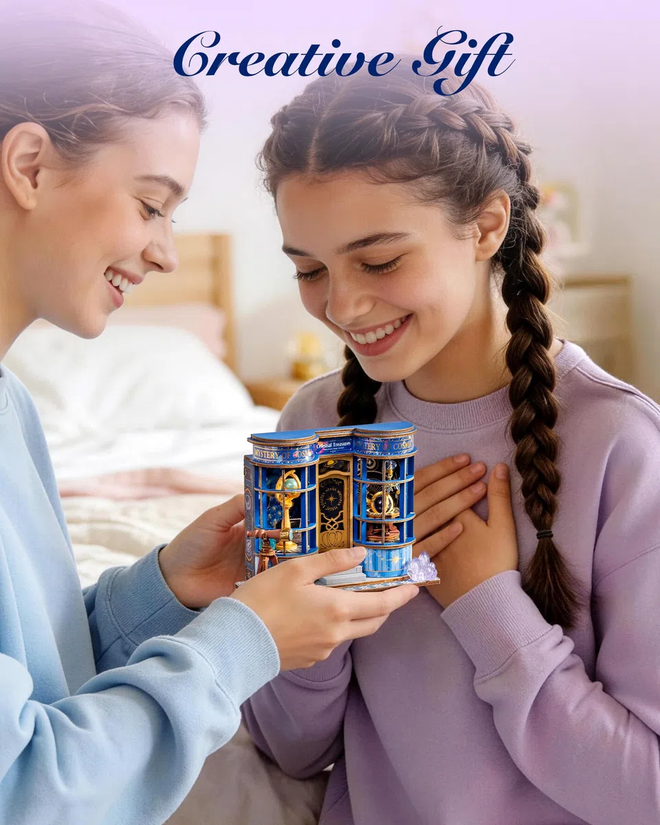 Rolife Casa delle Bambole Mini Negozio Casa in Miniatura in Legno Book Nook Kit Modellismo da Costruire Adulti Decorazione d'Interni Regalo di Compleanno per Adulti (Negozio di Astronomia)